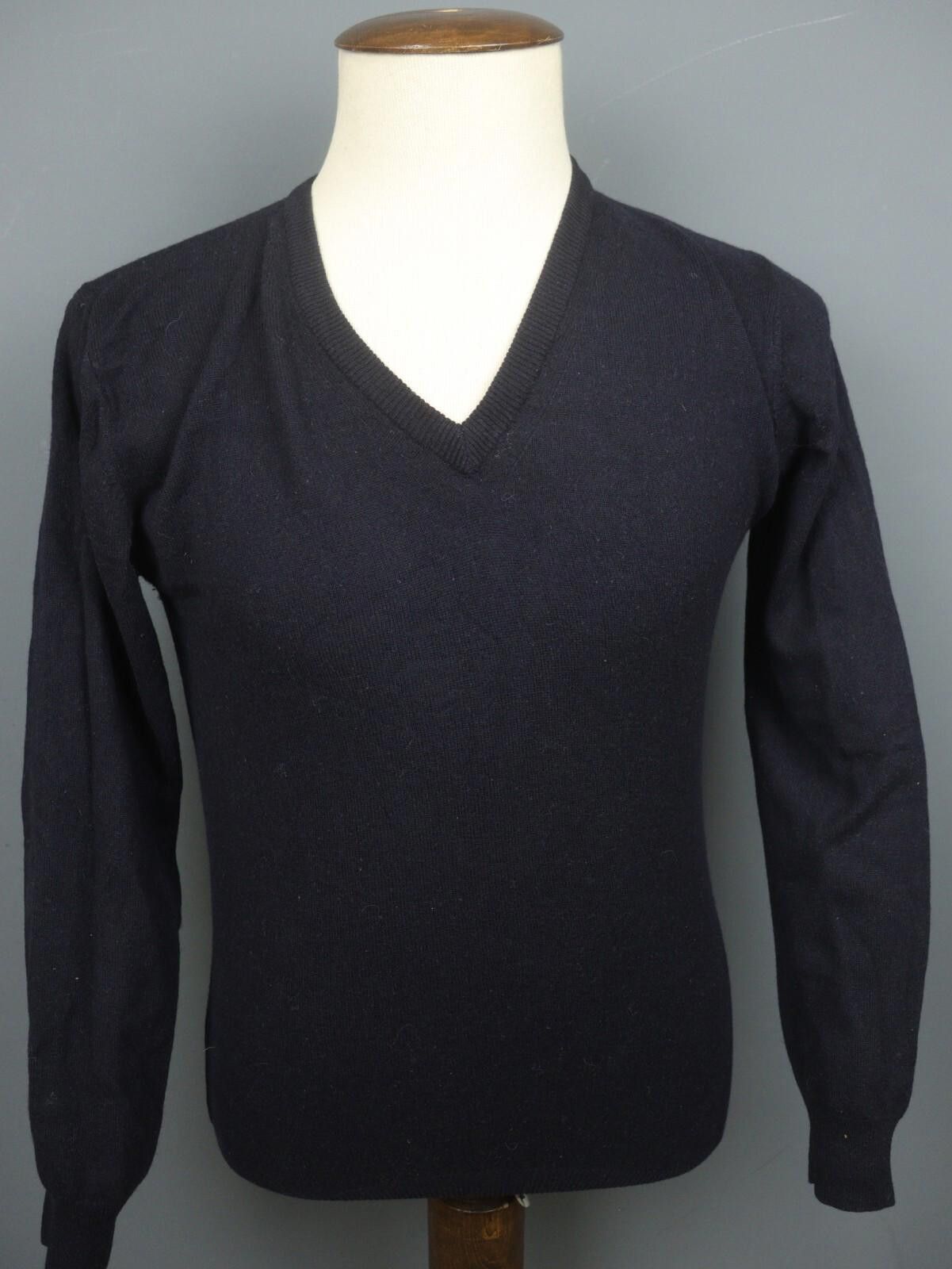 Boggi Boggi Black 100% Wool Tight Knit V-Neck Sweater Size M Size M / US 6-8 / IT 42-44 - 1 Thumbnail