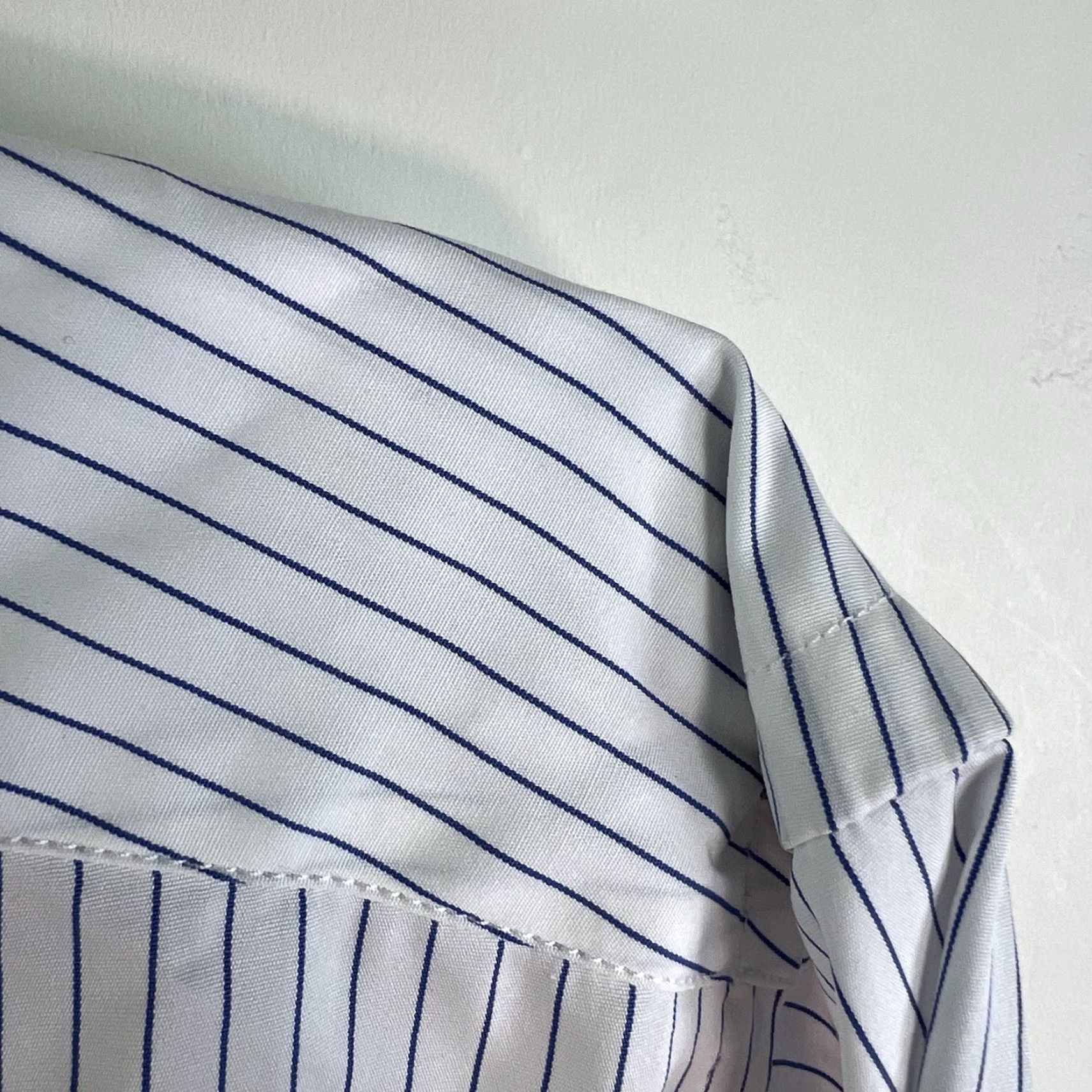 Vintage VINTAGE Sartoria F-Margutti Men's Shirt Casual 4XL Cotton White Blue Striped 90s Button-Up Size US XXL / EU 58 / 5 - 2 Thumbnail