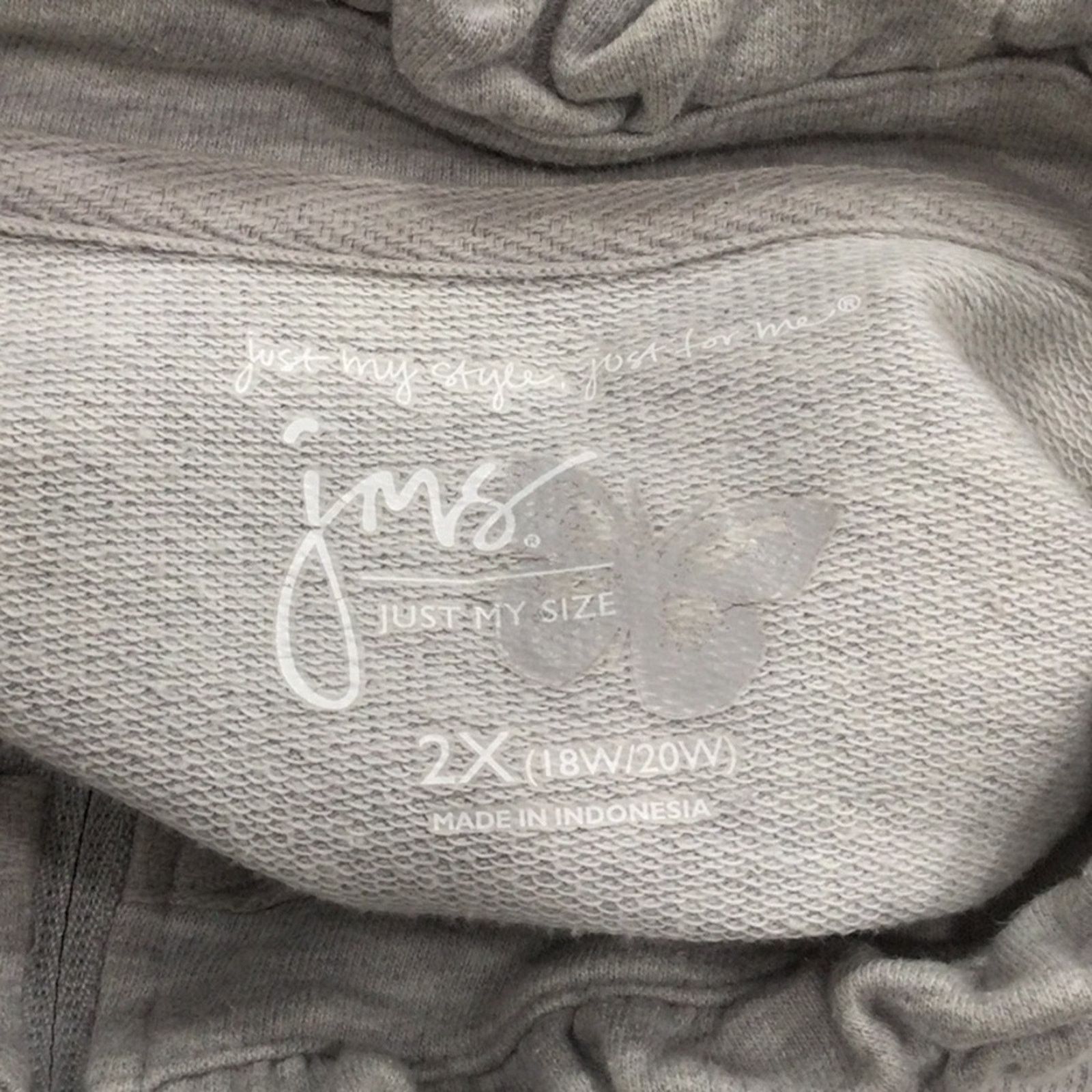 Other Just My Size Gray Full Zip Jacket w/Pockets 2X (18W/20W) Size XXL / US 16-18 / IT 52-54 - 13 Thumbnail
