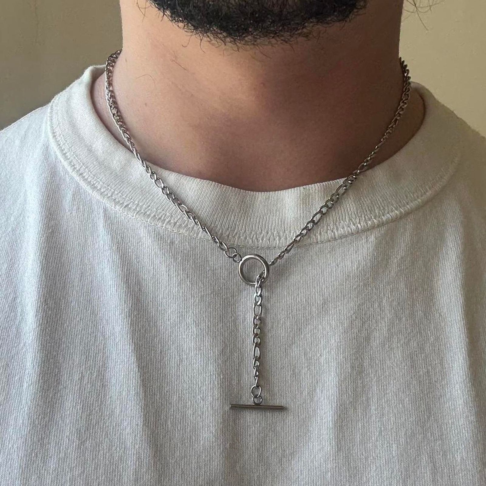 Other Silver chrome rope chain necklace MENS2 Size ONE SIZE - 1 Thumbnail