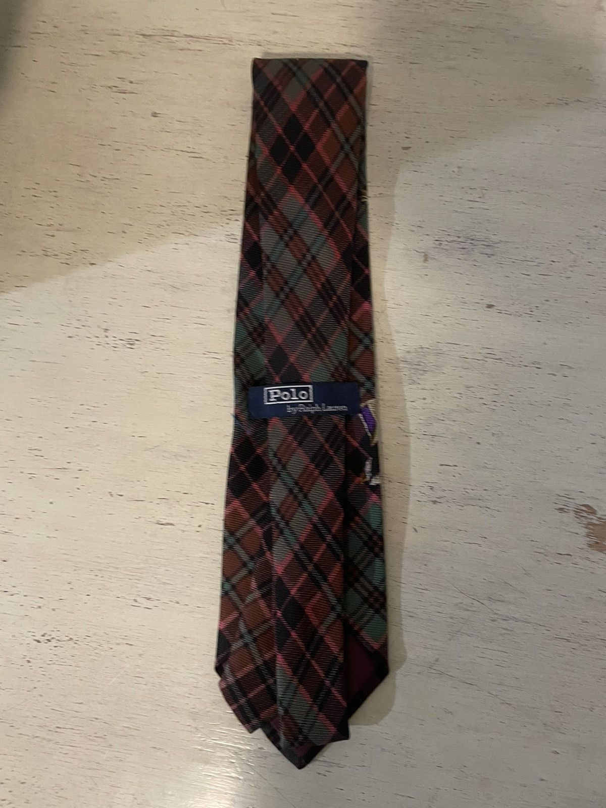 Polo Ralph Lauren × Vintage Rare Plaid-Duck Print Silk Tie Size ONE SIZE - 5 Thumbnail