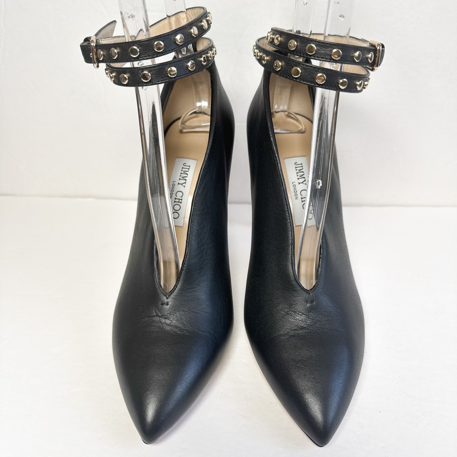 Jimmy Choo Jimmy Choo Lark 100 Studded Black Bootie Leather Heels 39.5 Size US 9.5 / IT 39.5 - 5 Thumbnail