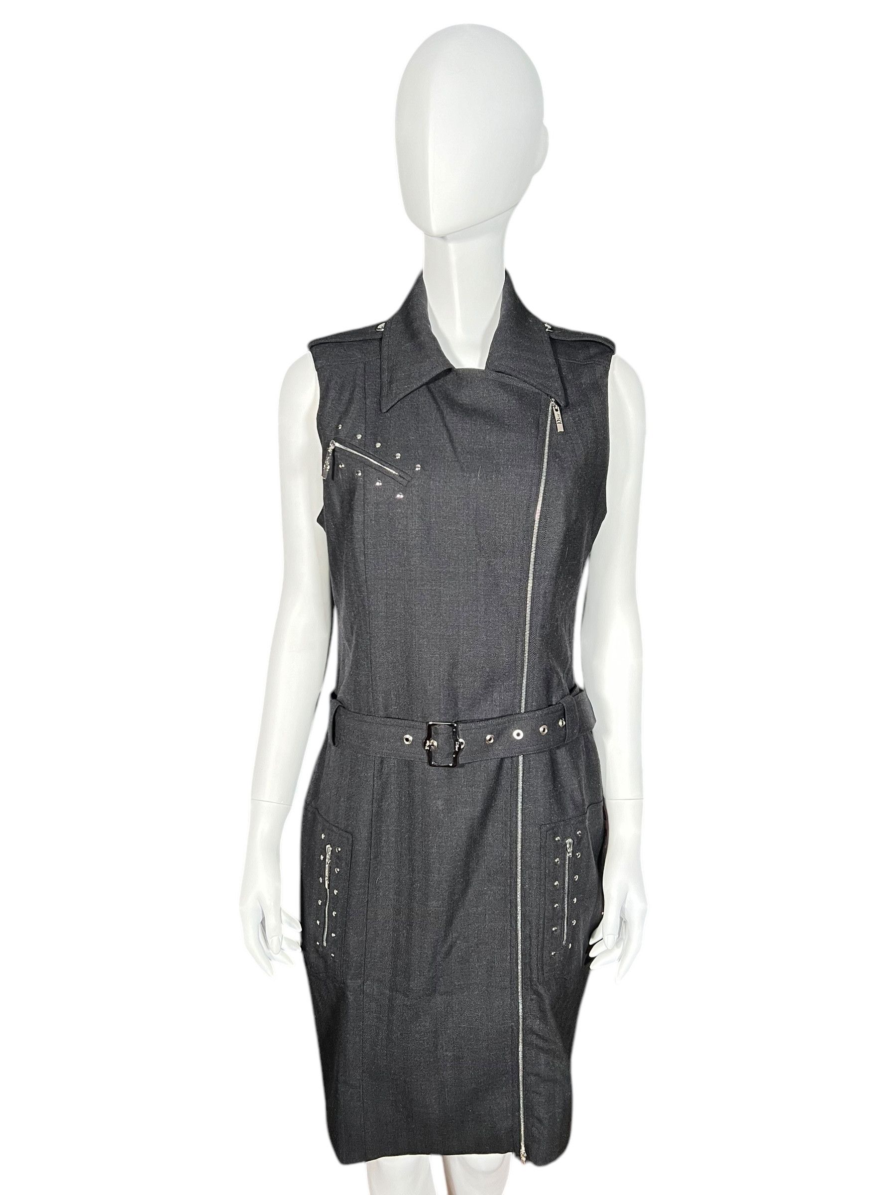 Christian Dior by Galliano F/W 2004 Grey Dress.