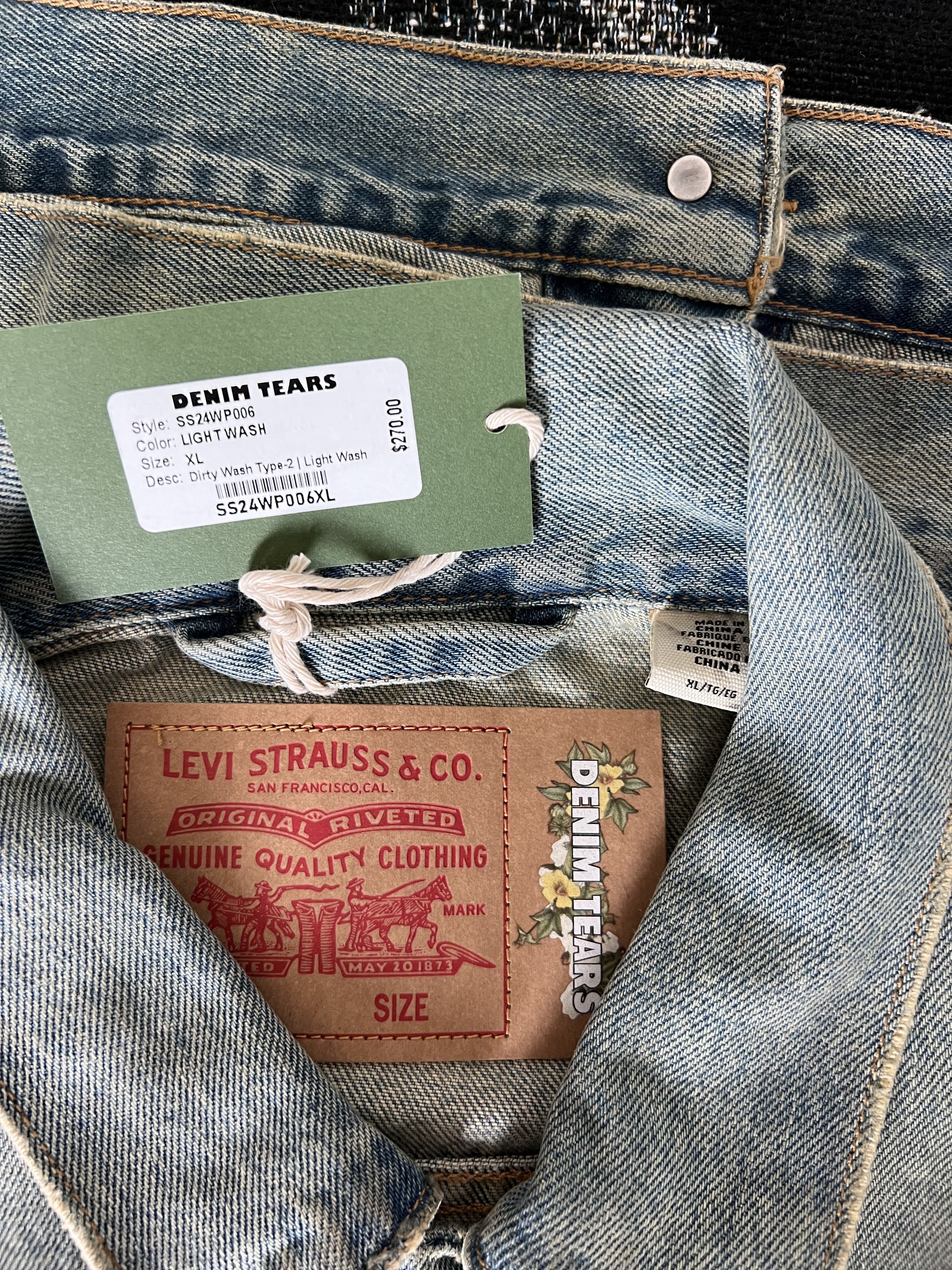 DENIM TEARS × Levi's Denim Tears Levi's Type 2 Denim Jacket in Dirty Wash Size US XL / EU 56 / 4 - 7 Thumbnail