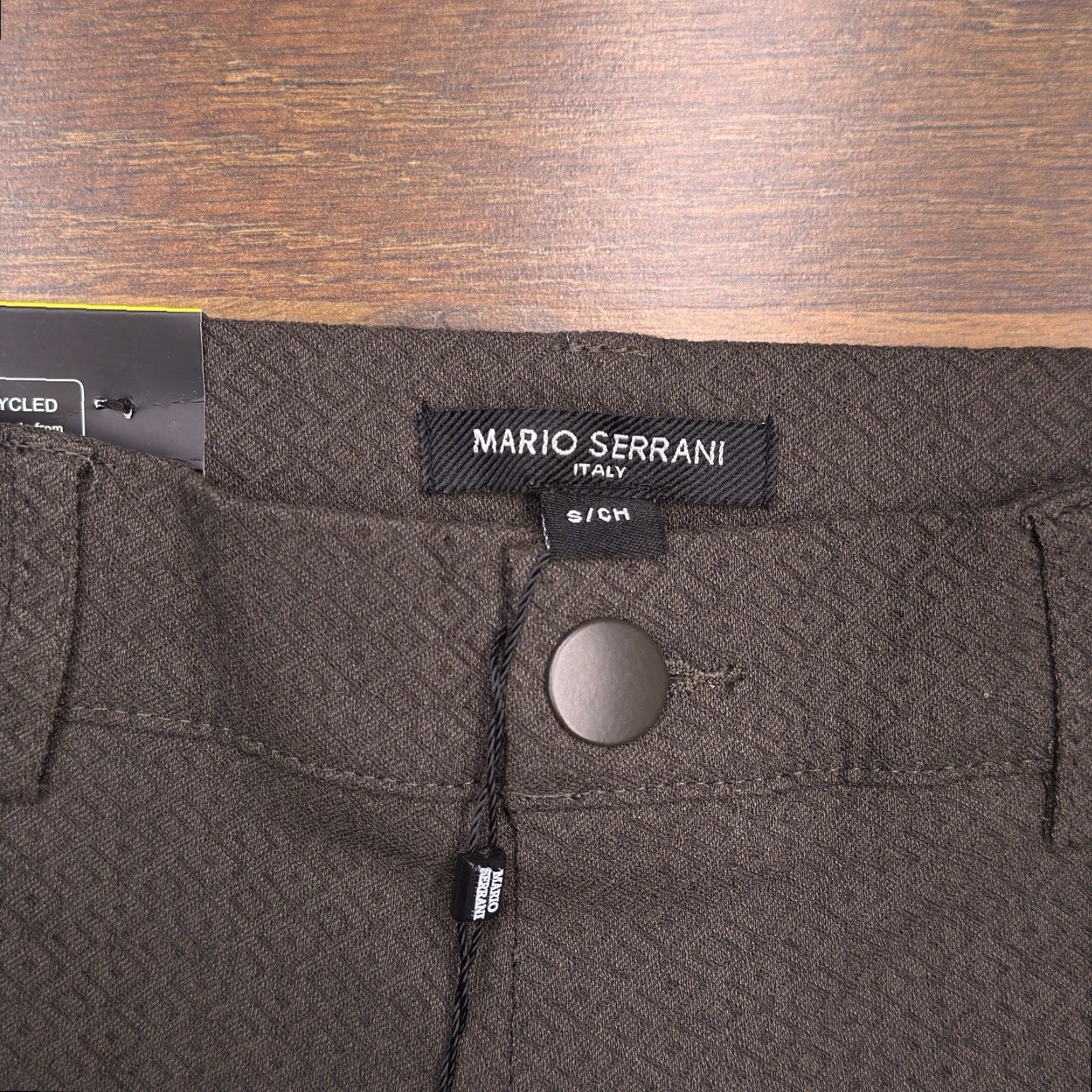 Vintage Mario Serrani Textured Pull On Pants Womens Small Green Stretch New Size 28" / US 6 / IT 42 - 4 Thumbnail