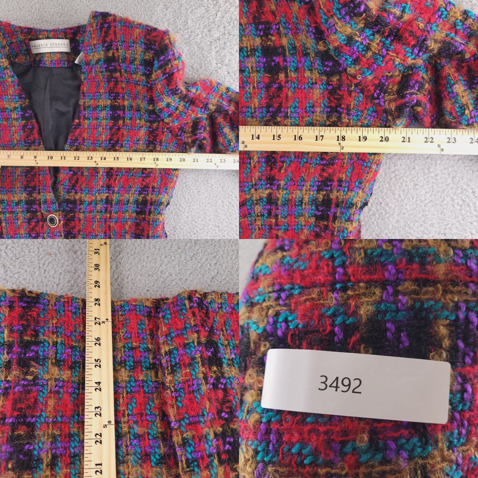 Vintage VINTAGE Valerie Stevens Blazer Womens 6 Wool Mohair Blend Red Check 90s Jacket Mens? Womens? Size M / US 6-8 / IT 42-44 - 8 Thumbnail