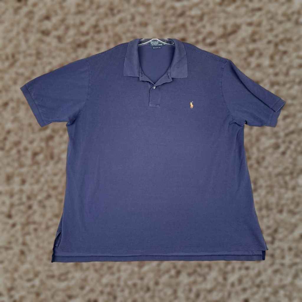 Ralph Lauren VINTAGE Ralph Lauren Polo Shirt Men 4XL Blue Short Sleeve Cotton Size US XXL / EU 58 / 5 - 1 Thumbnail