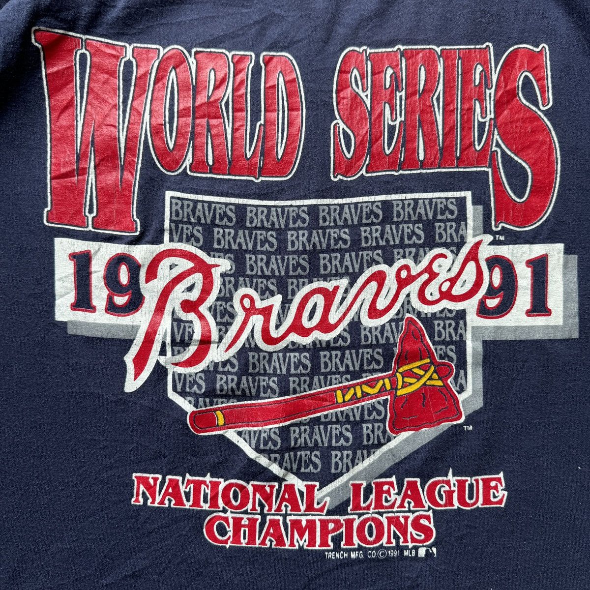 MLB 1991 Atlanta Braves World Series National League Champions Size US XL / EU 56 / 4 - 2 Thumbnail