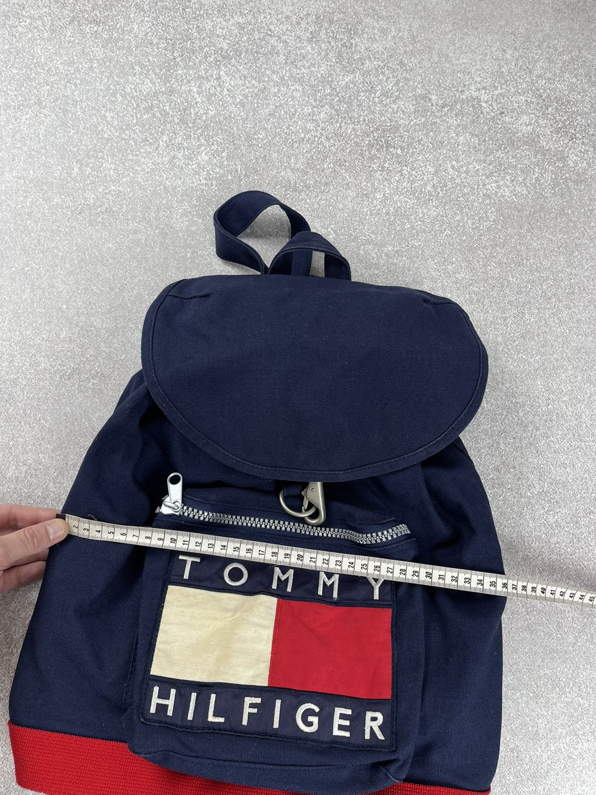 Tommy Hilfiger × Vintage Vintage Tommy Hilfiger Flag Canvas Backpack OS Size ONE SIZE - 11 Thumbnail