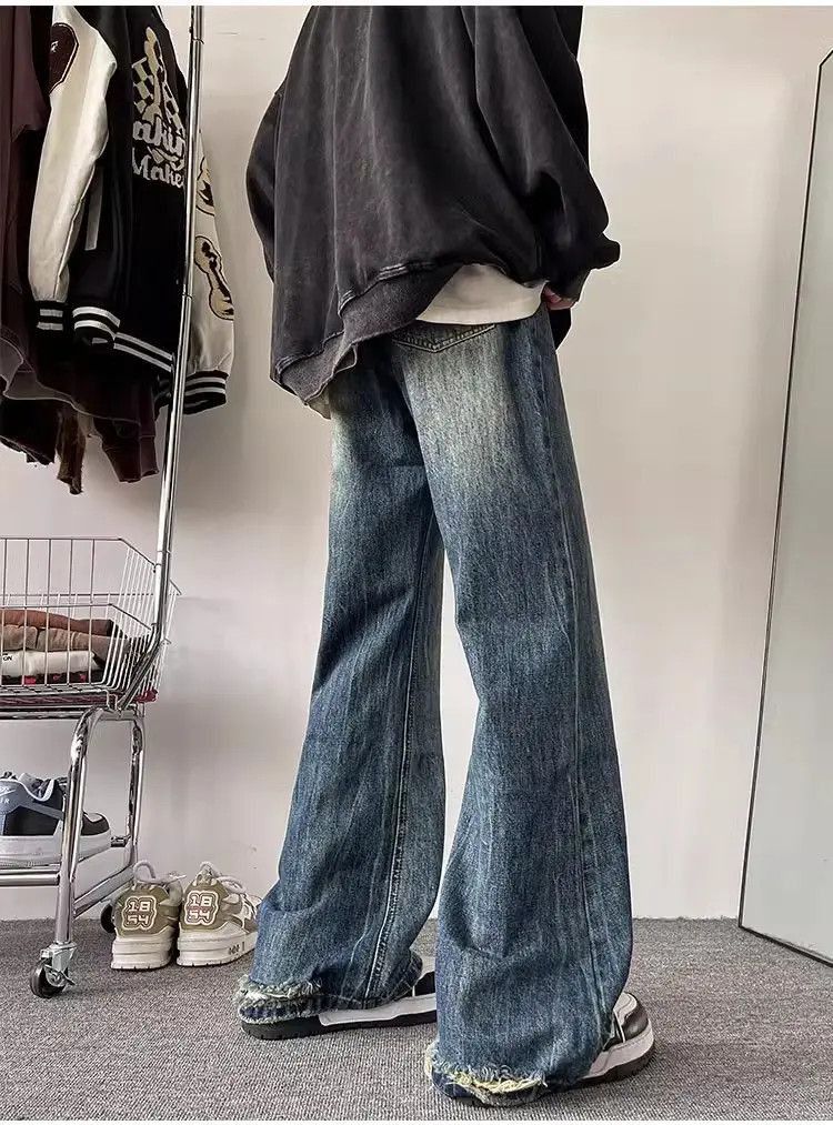 Japanese Brand Retro straight leg casual distressed jeans Size US 32 / EU 48 - 4 Thumbnail