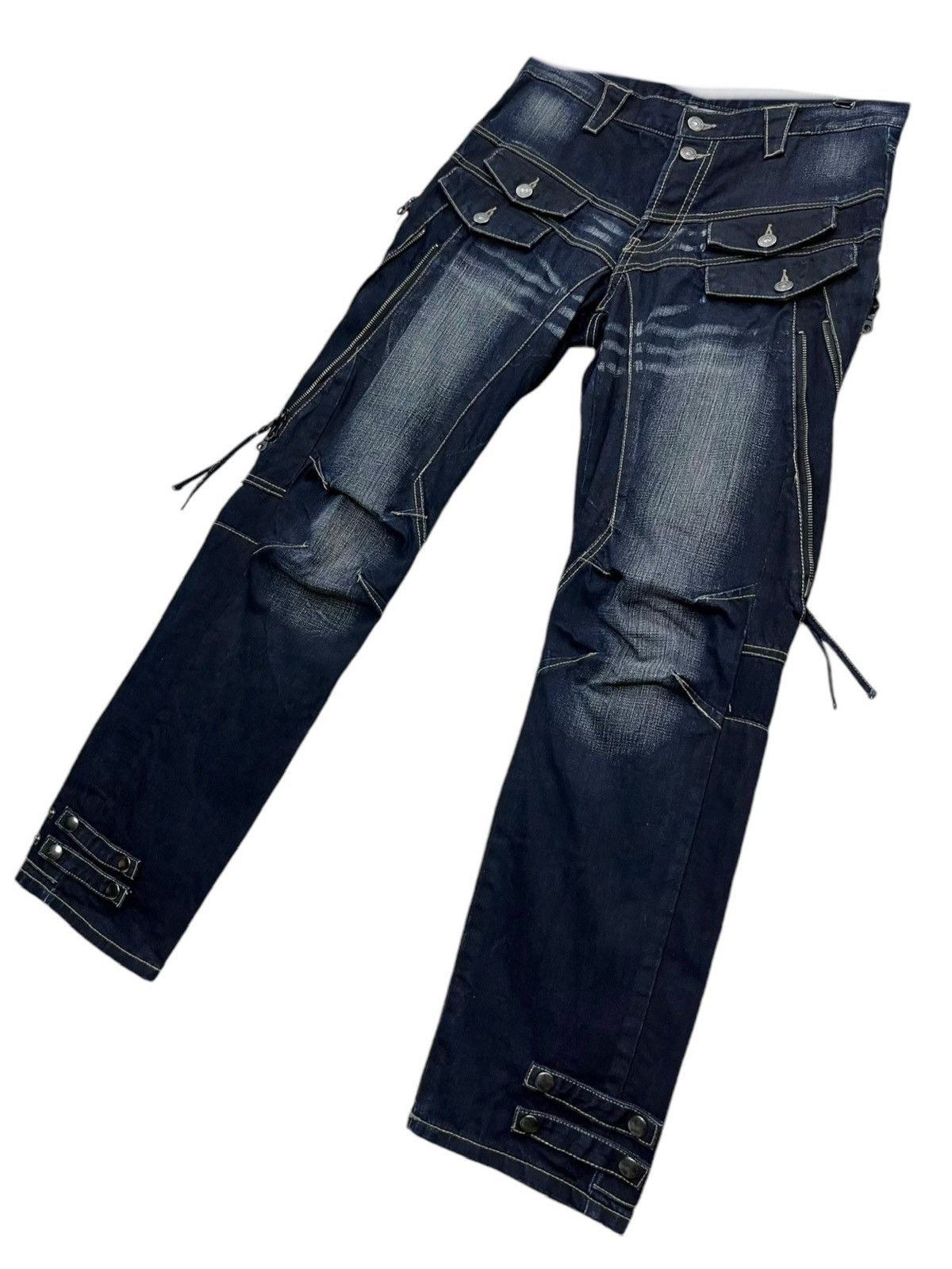 PPFM 🔥FYE🔥PPFM Punk Bondage Multi-zipper Double Flap Bush Pants Size US 31 - 11 Thumbnail