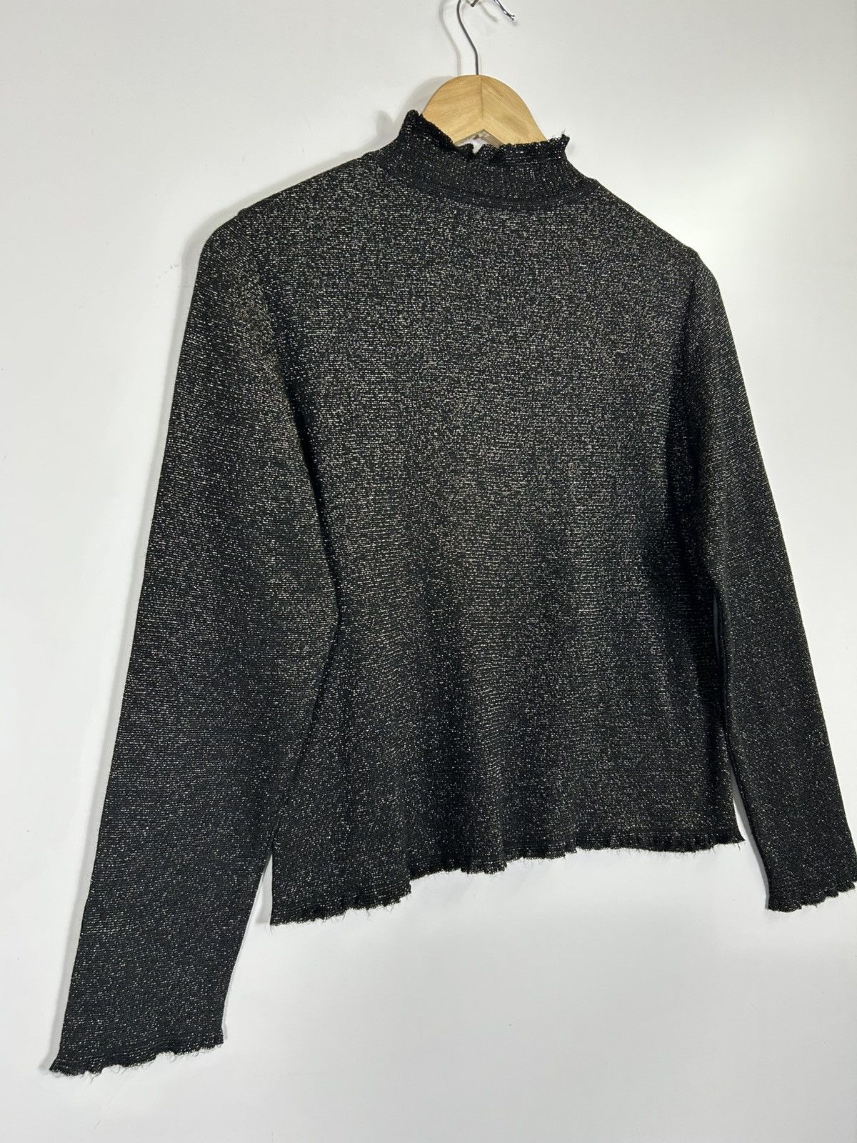 Balmain 🔥Luxury Balmain Paris Black Metallic Cropped Shirt Size S / US 4 / IT 40 - 11 Thumbnail