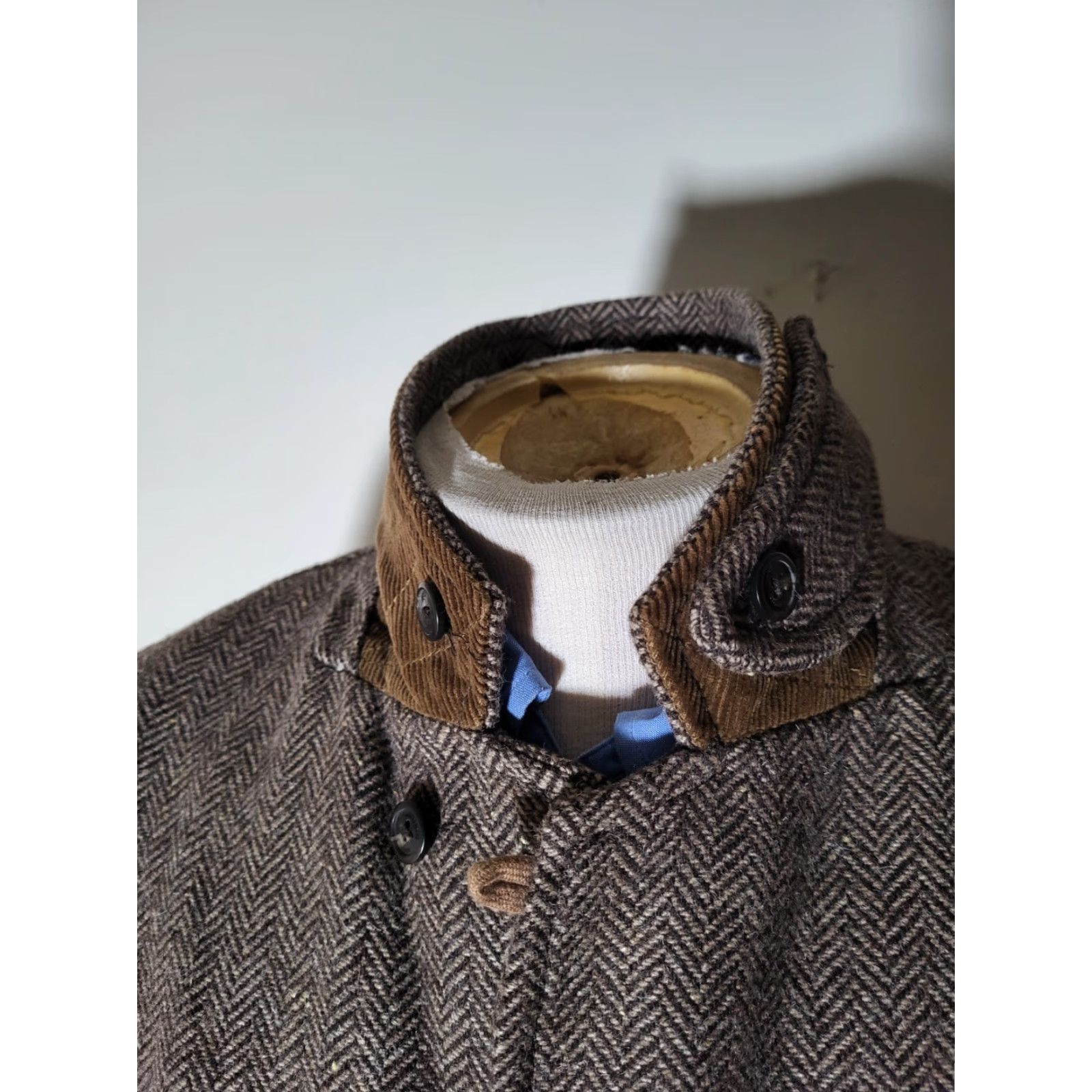 H&M LOGG M Medium Brown Norfolk Field Tweed Herringbone Elbow Coat Blazer Jacket Size 40R - 6 Thumbnail