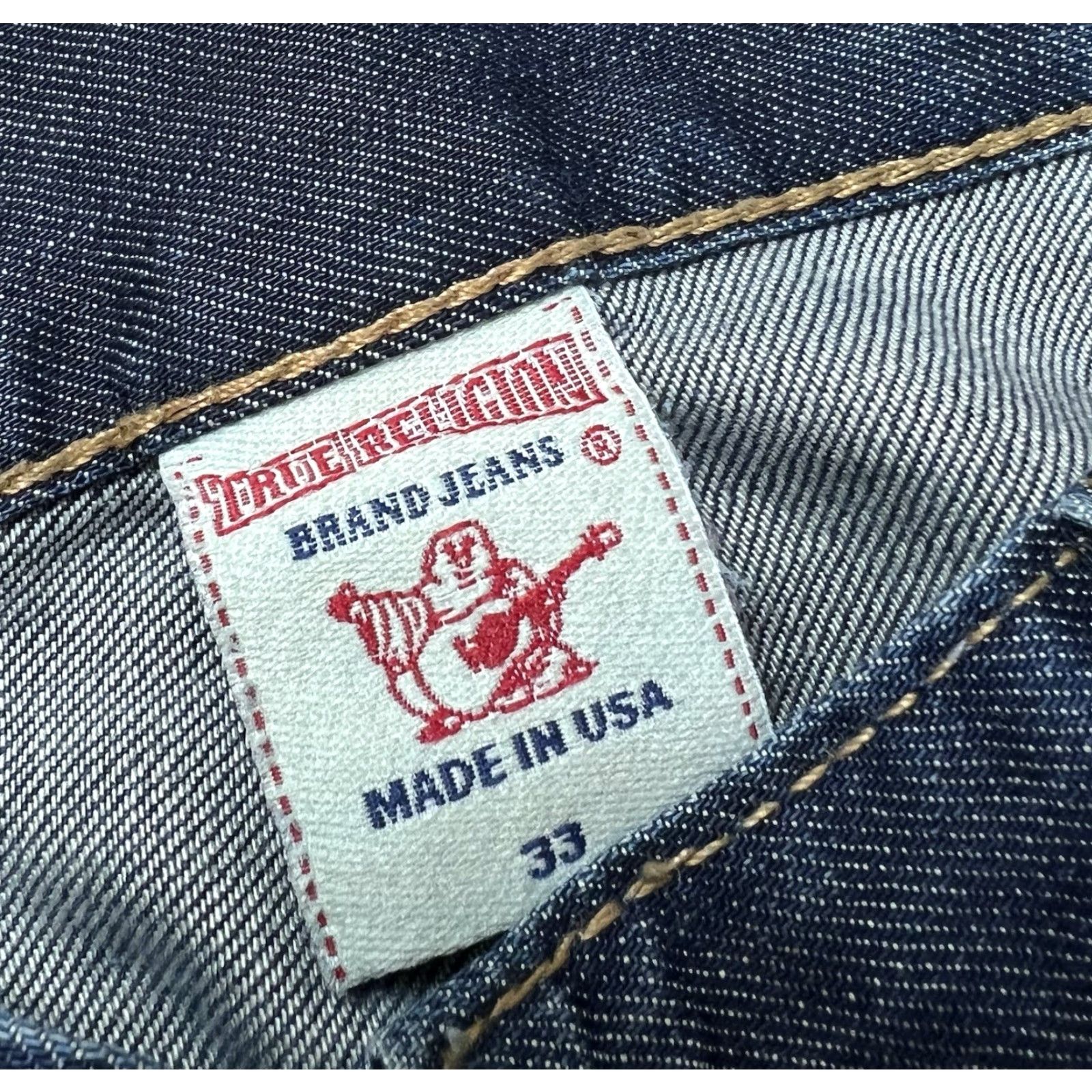 True Religion VINTAGE True Religion Jeans Mens Denim Blue 33 USA Straight 34 Inseam Regular Waist 33 In Made In USA Size US 33 - 6 Thumbnail