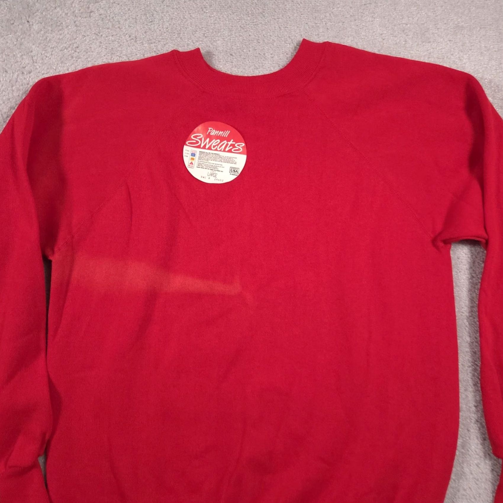 Vintage Pannill Sweatshirt Mens Large Red Crewneck Raglan Made in USA Blank 50/50 NWT Size US L / EU 52-54 / 3 - 3 Thumbnail