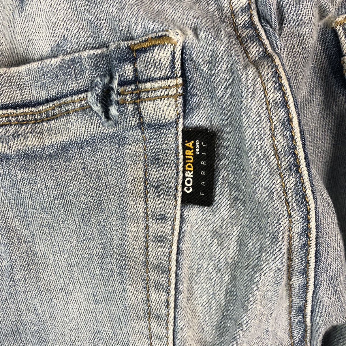 Japanese Brand Burtle Blue faded Multipocket ripped Denim Pants #A2146 Size US 33 - 22 Thumbnail