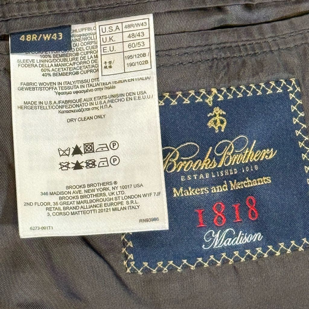 Brooks Brothers Brooks Brothers Men’s 1818 Madison Blazer 48R Size 48R - 9 Thumbnail
