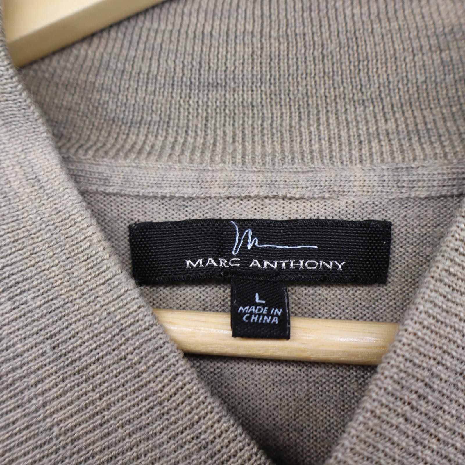 Marc Anthony Marc Anthony Sweater Men Large Pockets Merino Blend Beige Size US L / EU 52-54 / 3 - 2 Thumbnail