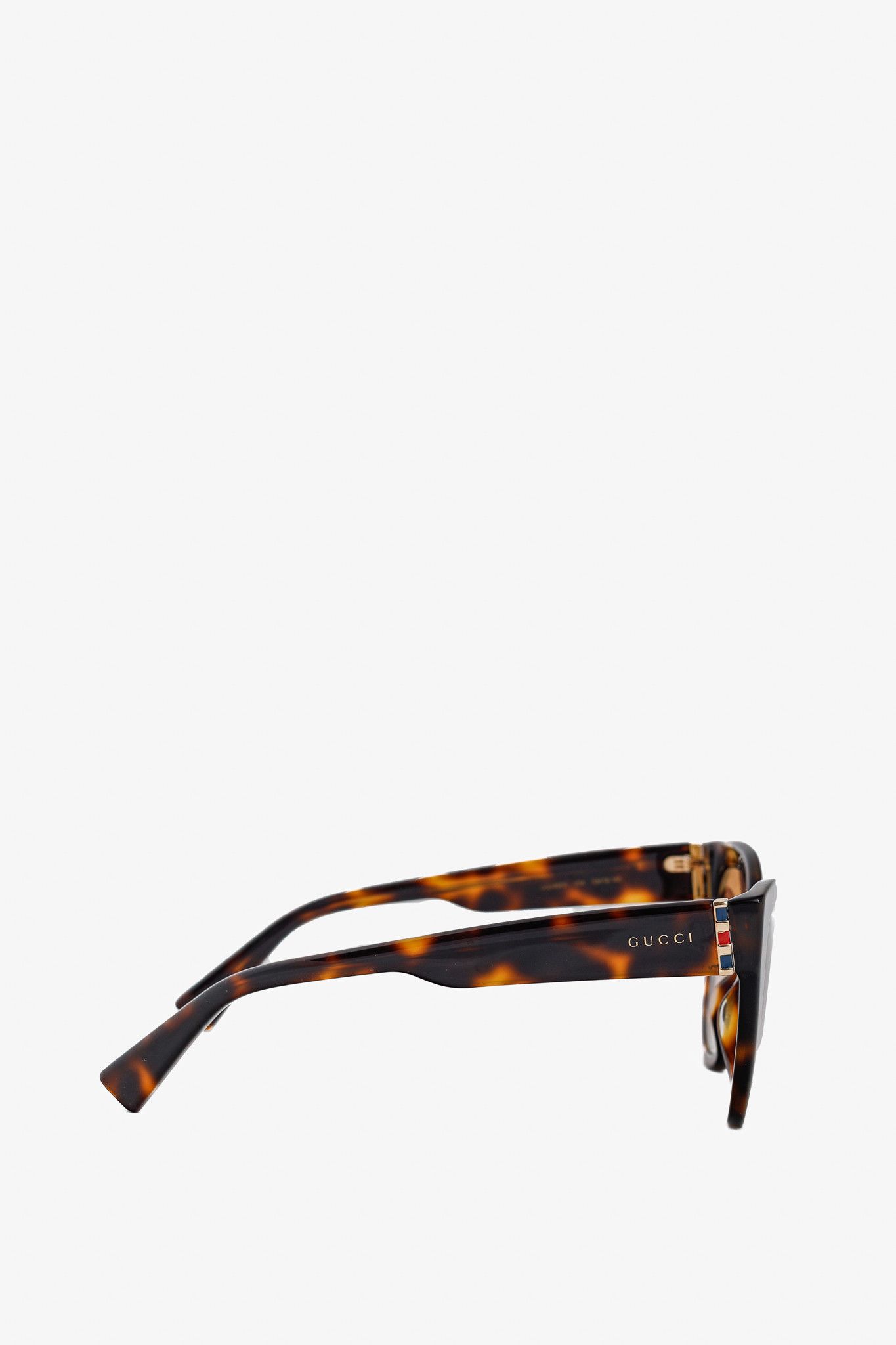Gucci Gucci Web Plaque Tortoiseshell Cat-Eye Sunglasses Size ONE SIZE - 4 Thumbnail