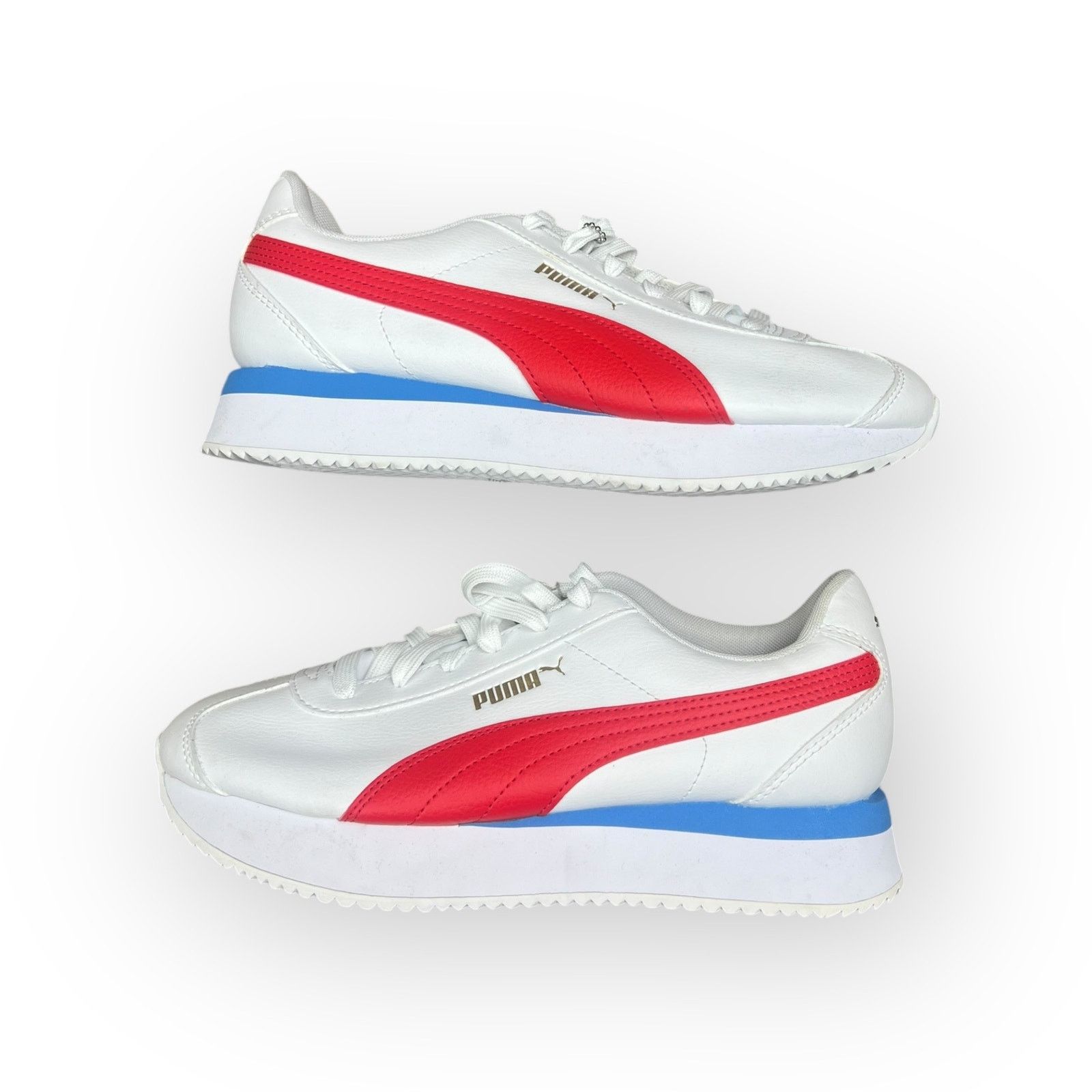 Puma Puma Turino Platform Sneakers Red White and Blue NWOT Size US 8.5 / IT 38.5 - 2 Thumbnail