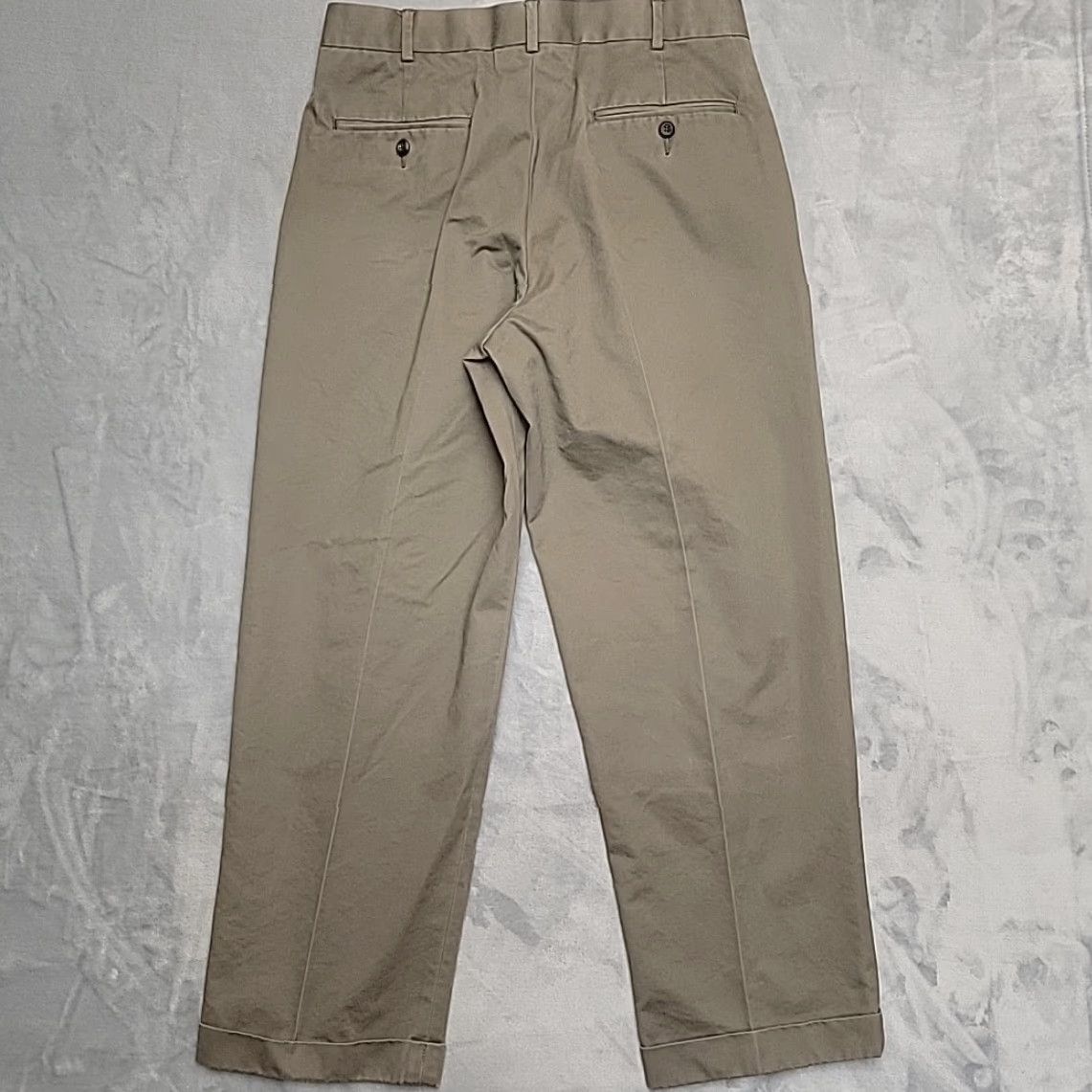 Vintage VINTAGE Axist Pants Men 32x30 Green Pleated Cuffed Twill Classic Preppy Chino Y2K Retro Size US 32 / EU 48 - 6 Thumbnail