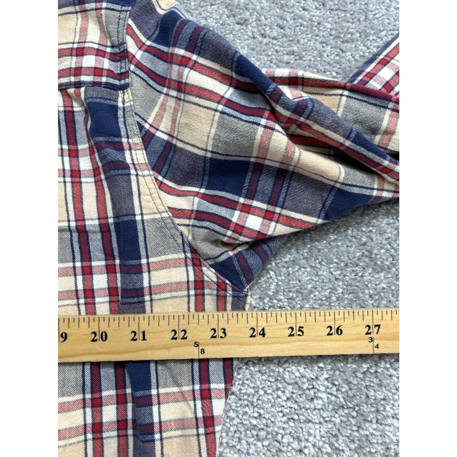 Marine Layer Marine Layer Shirt XL Multicolor Plaid Flannel Cotton Pleated Button Up Breathable Easy Care Pockets Casual Travel Modern Mens Size US XL / EU 56 / 4 - 7 Thumbnail