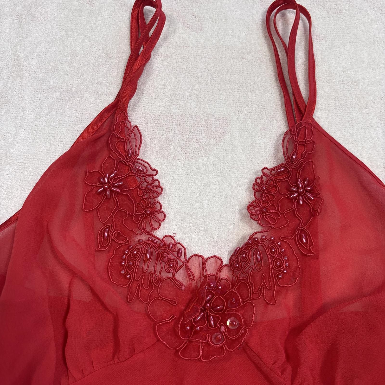 Other vintage beaded red slip dress Size M / US 6-8 / IT 42-44 - 4 Thumbnail