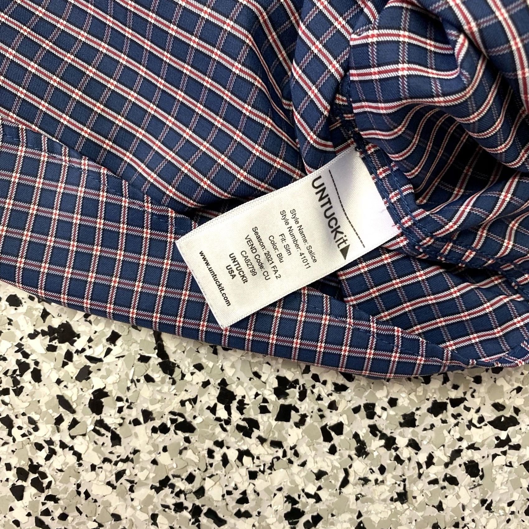 UNTUCKit UNTUCKit Shirt Mens L Blue Red Plaid Slim Fit Salice Button Down Long Sleeve Size US XXL / EU 58 / 5 - 5 Thumbnail