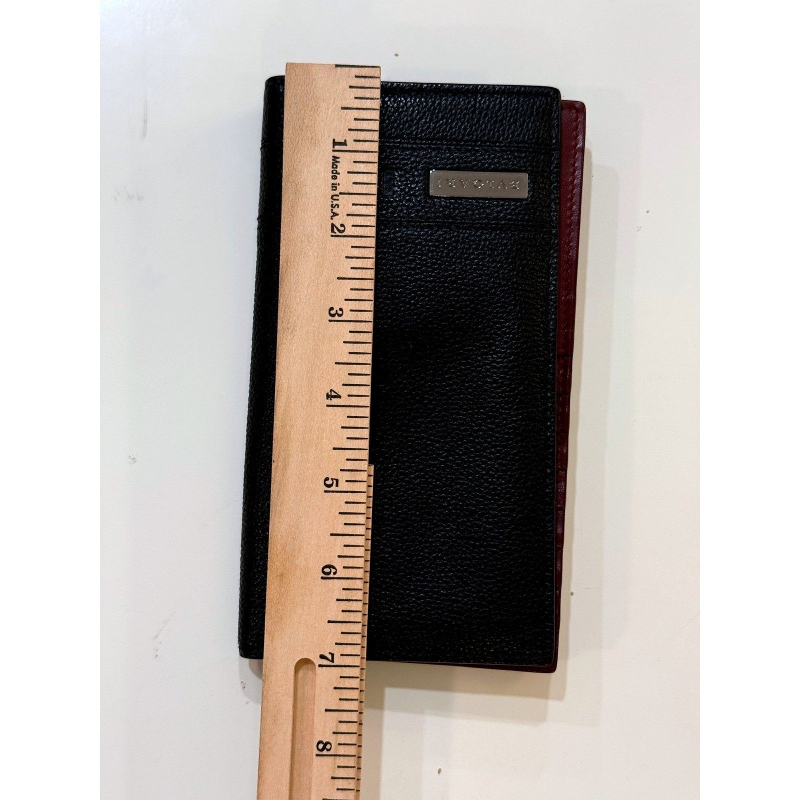 Bvlgari BVLGARI Wallet Womens Black Leather Burgundy Interior Italy Size ONE SIZE - 5 Thumbnail