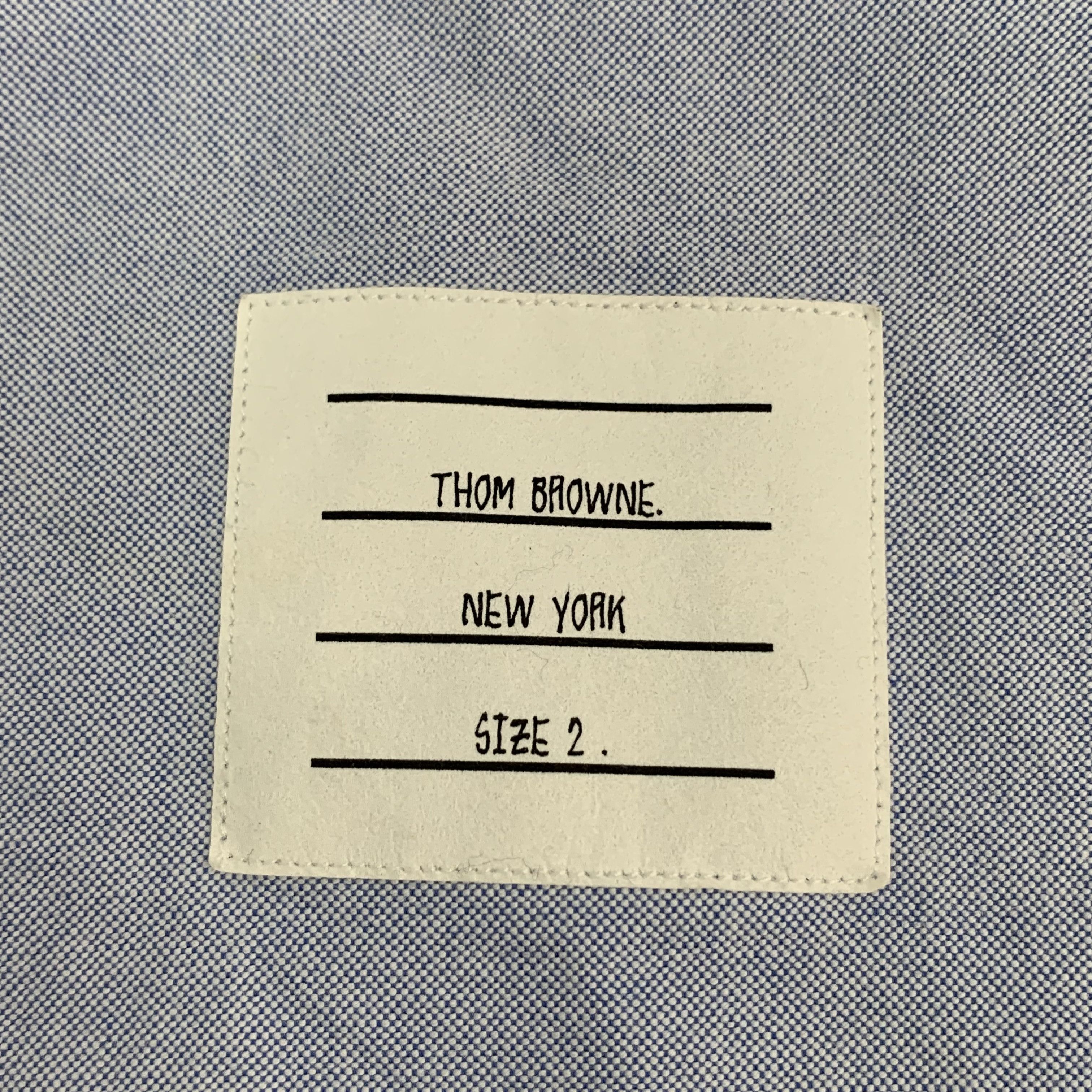 Thom Browne Thom Browne Classic Four-Bar Cotton Shirt Light Blue (M) Size US M / EU 48-50 / 2 - 5 Thumbnail