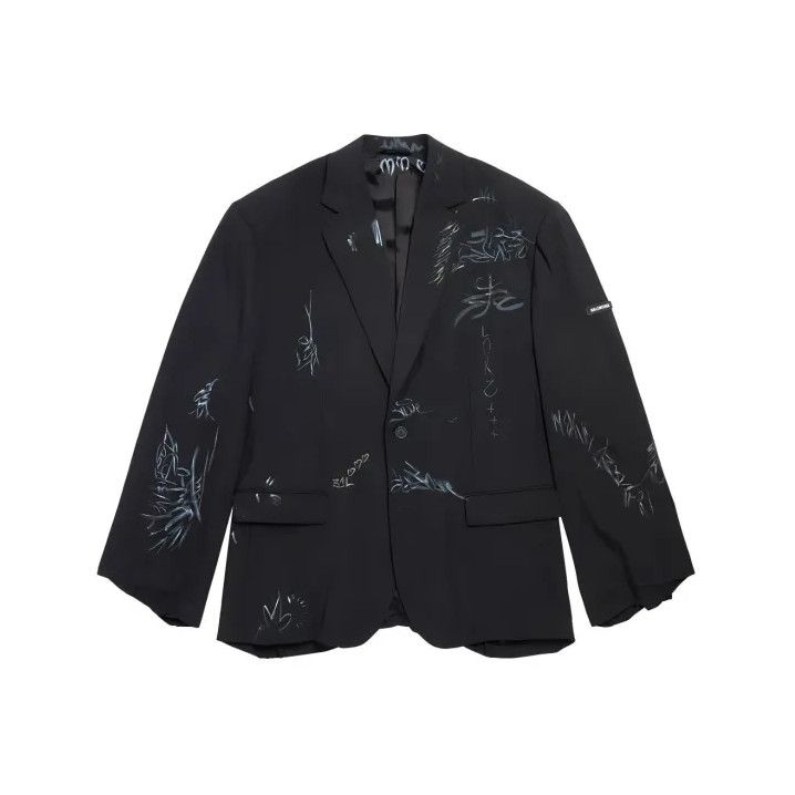 Balenciaga Balenciaga Graffiti Print Single Button Blazer Size US XS / EU 42 / 0 - 1 Thumbnail