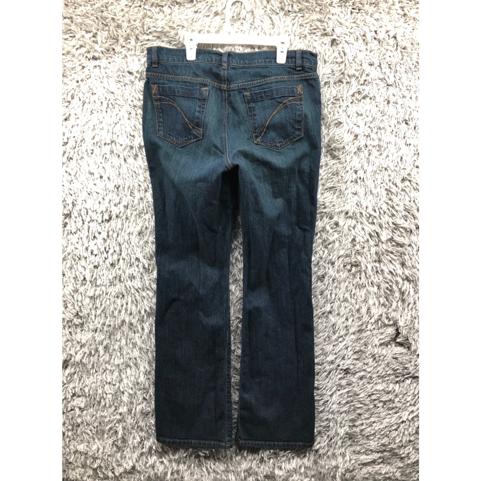 Denime Axcess Jeans Womens Size 10 Regular 32 Blue Denim Bootcut Stretch Dark Wash Slim Rise Mid 8.5-10.5 Inseam 31 in 5-Pocket Logo Button Zipper Size 32" / US 10 / IT 46 - 5 Thumbnail