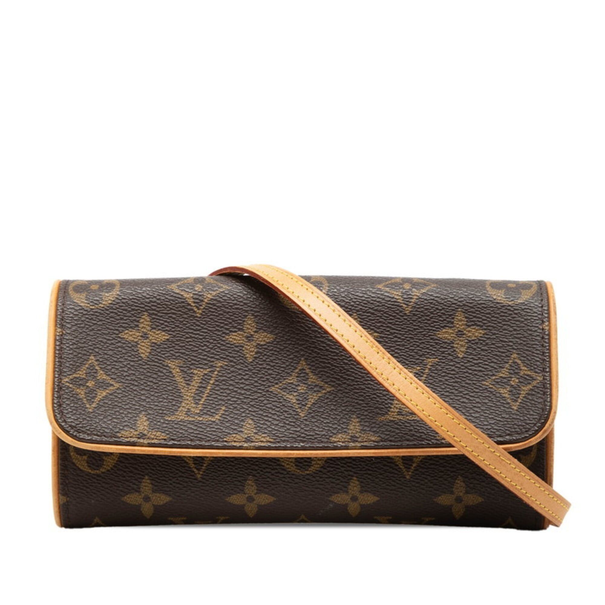 Louis Vuitton Louis Vuitton Monogram Pochette Twin PM Shoulder Bag M51854 Brown Leather Women's LOUIS VUITTON Size ONE SIZE - 1 Thumbnail