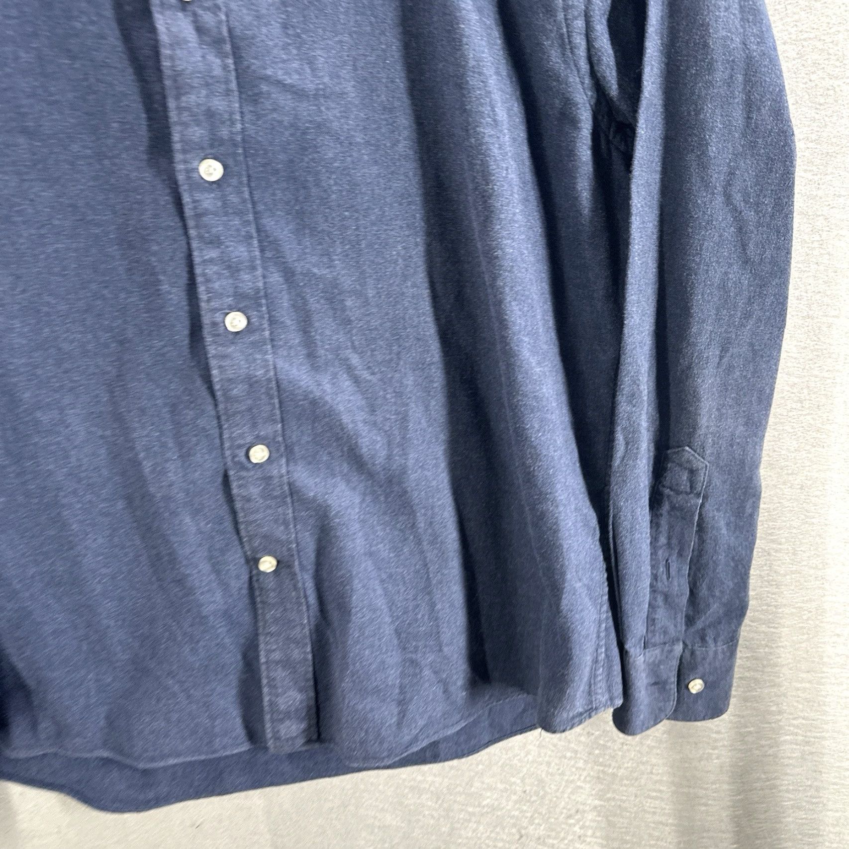 Suitsupply Suitsupply Blue Flannel Dress Shirt Mens Small Button Down Cotton Preppy Shirt Blue 90s? Size 36R - 6 Thumbnail