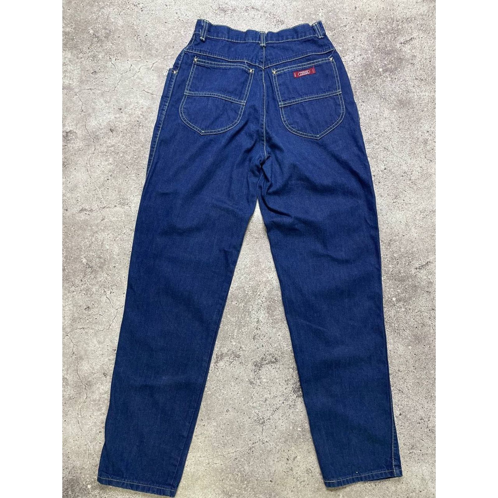 Vintage Vintage Zena High Waist Tapered Leg Jeans S Dark Wash Denim Size 26" / US 2 / IT 38 - 7 Thumbnail