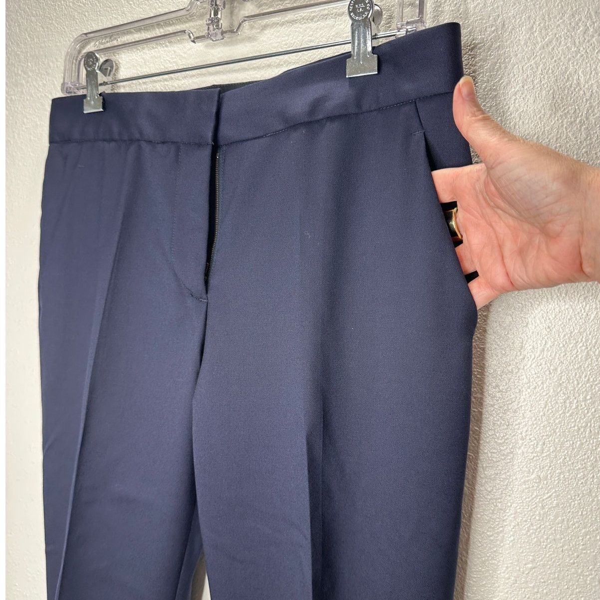 Stella McCartney Stella McCartney Navy Tapered Leg Zip Ankle Trouser 40 / M Size 30" / US 8 / IT 44 - 4 Thumbnail