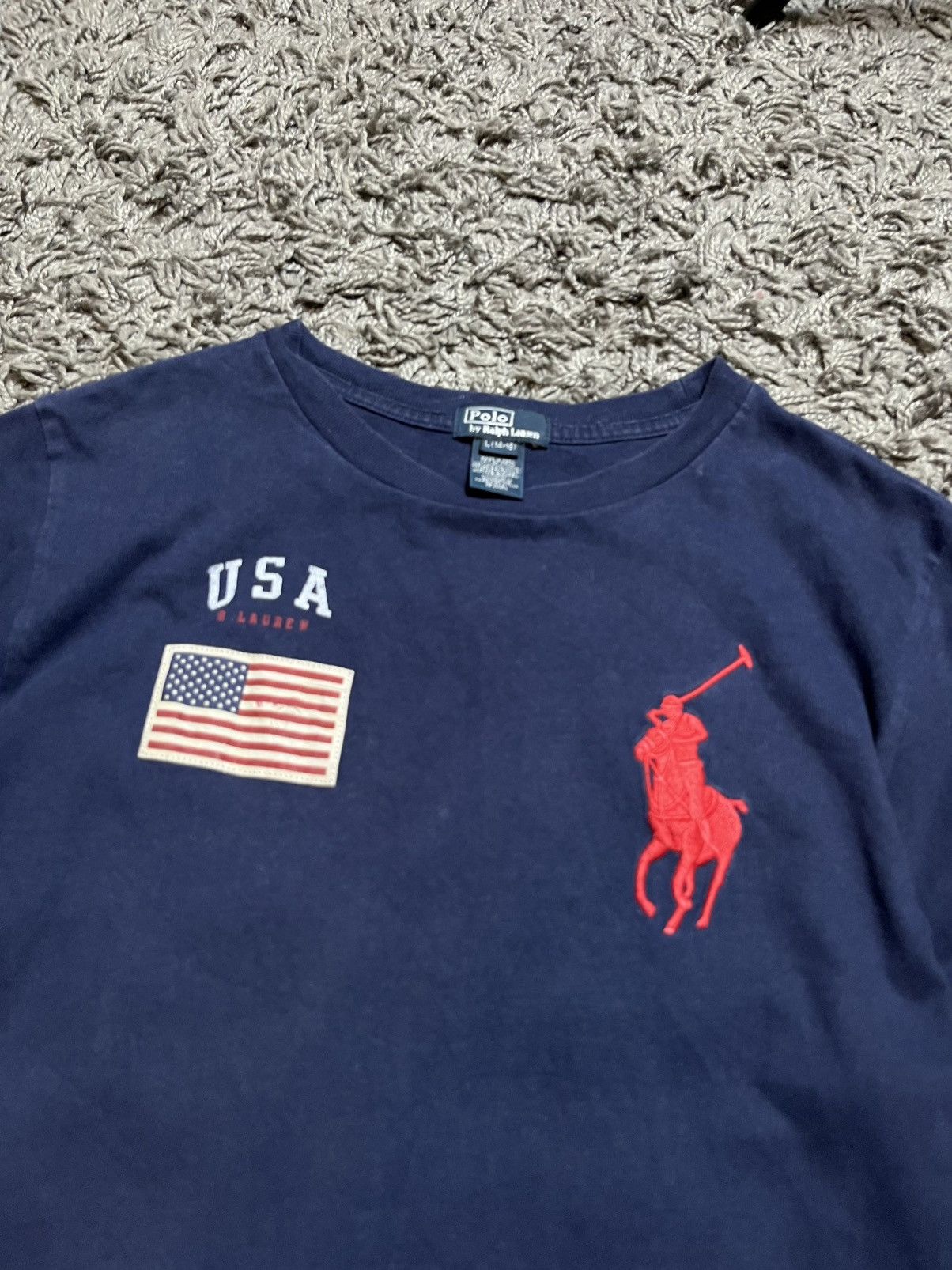 Ralph Lauren × Vintage RALPH LAUREN VINTAGE USA FLAG COTTON ADULT T-SHIRT Size US XS / EU 42 / 0 - 2 Thumbnail