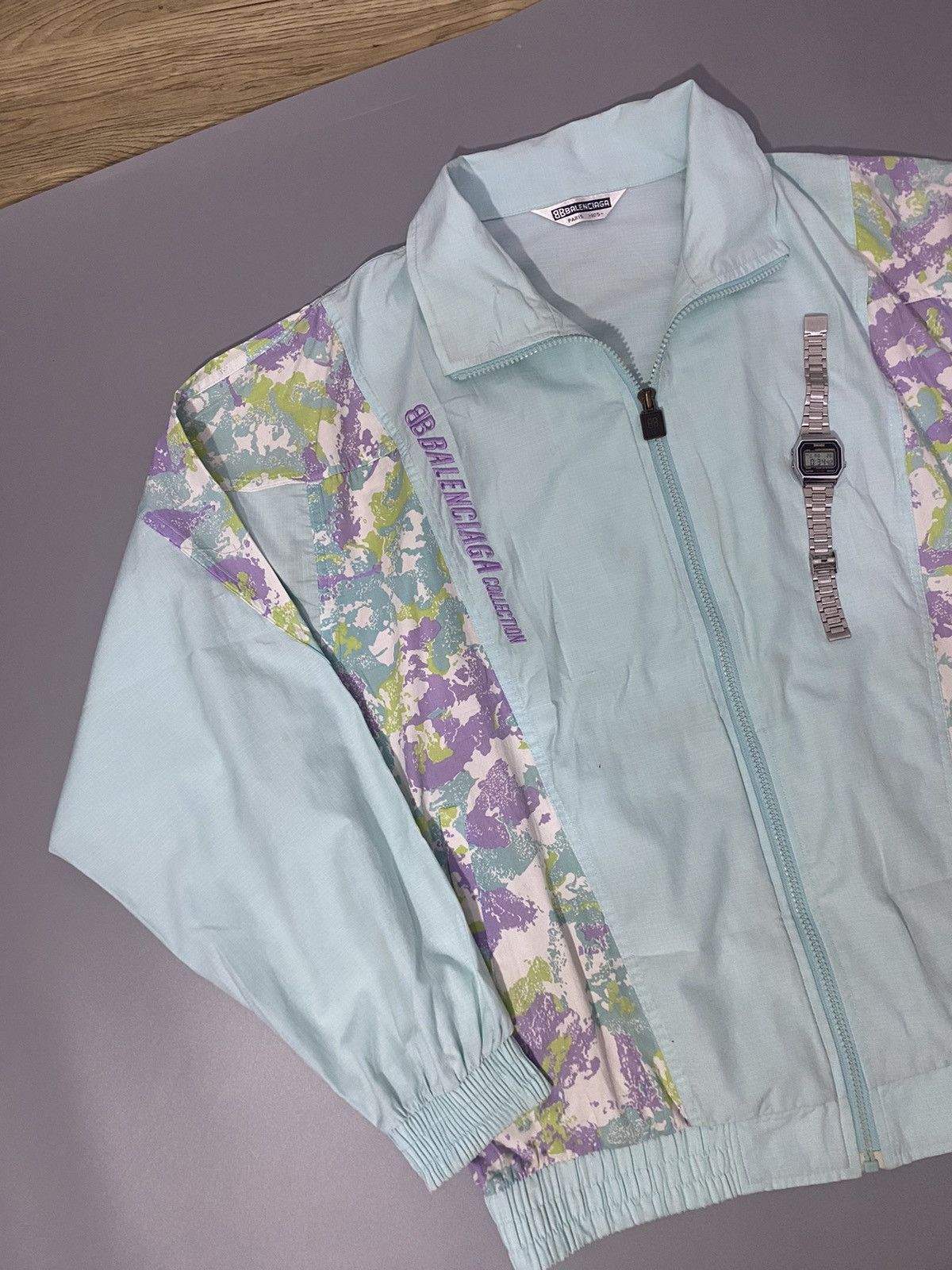 Balenciaga 💥Rare💥1993 Balenciaga Paris Track Jacket Size US L / EU 52-54 / 3 - 4 Thumbnail