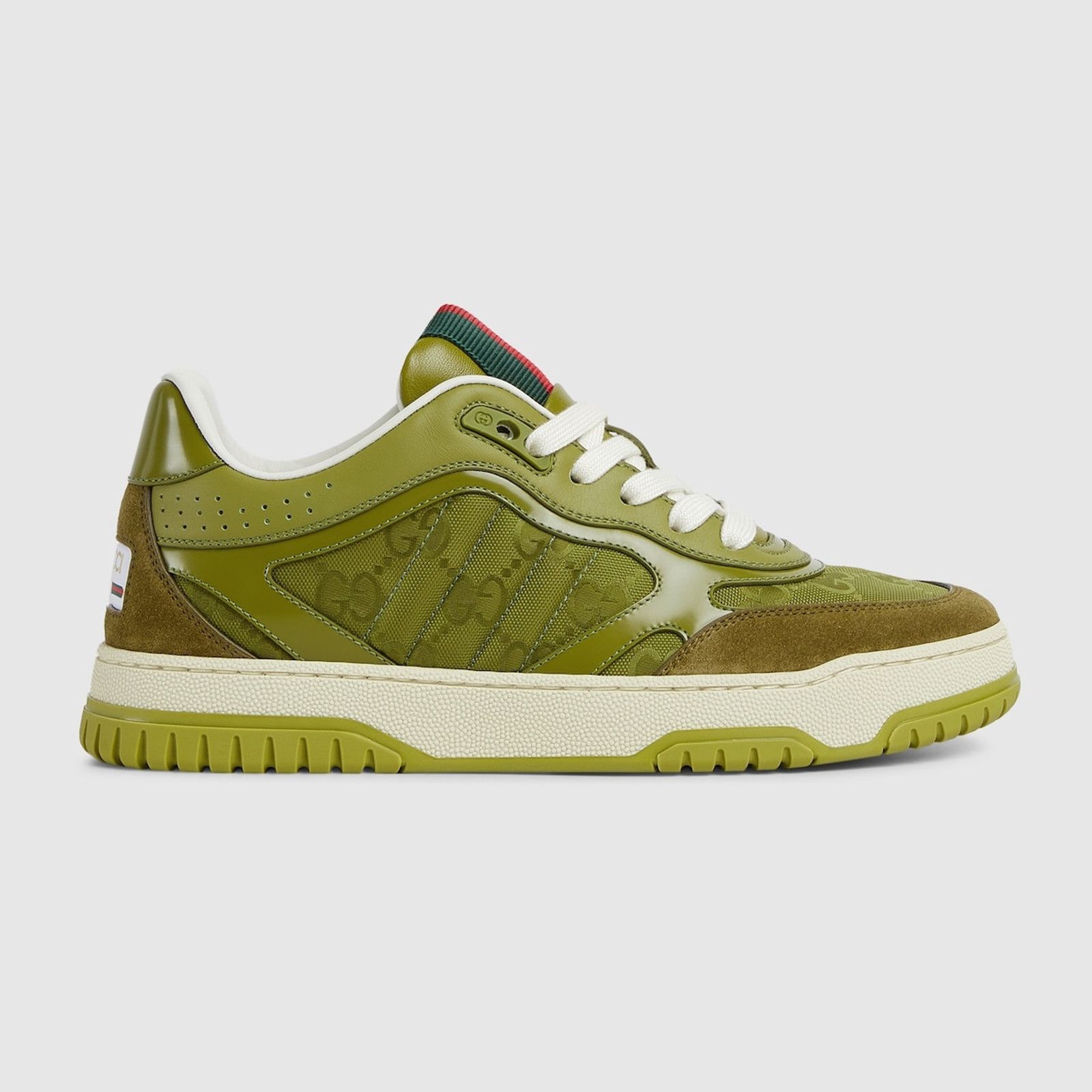 Gucci oc11z0526 Women's Gucci Re-Web Sneakers in Olive Green Size US 8.5 / IT 38.5 - 1 Thumbnail
