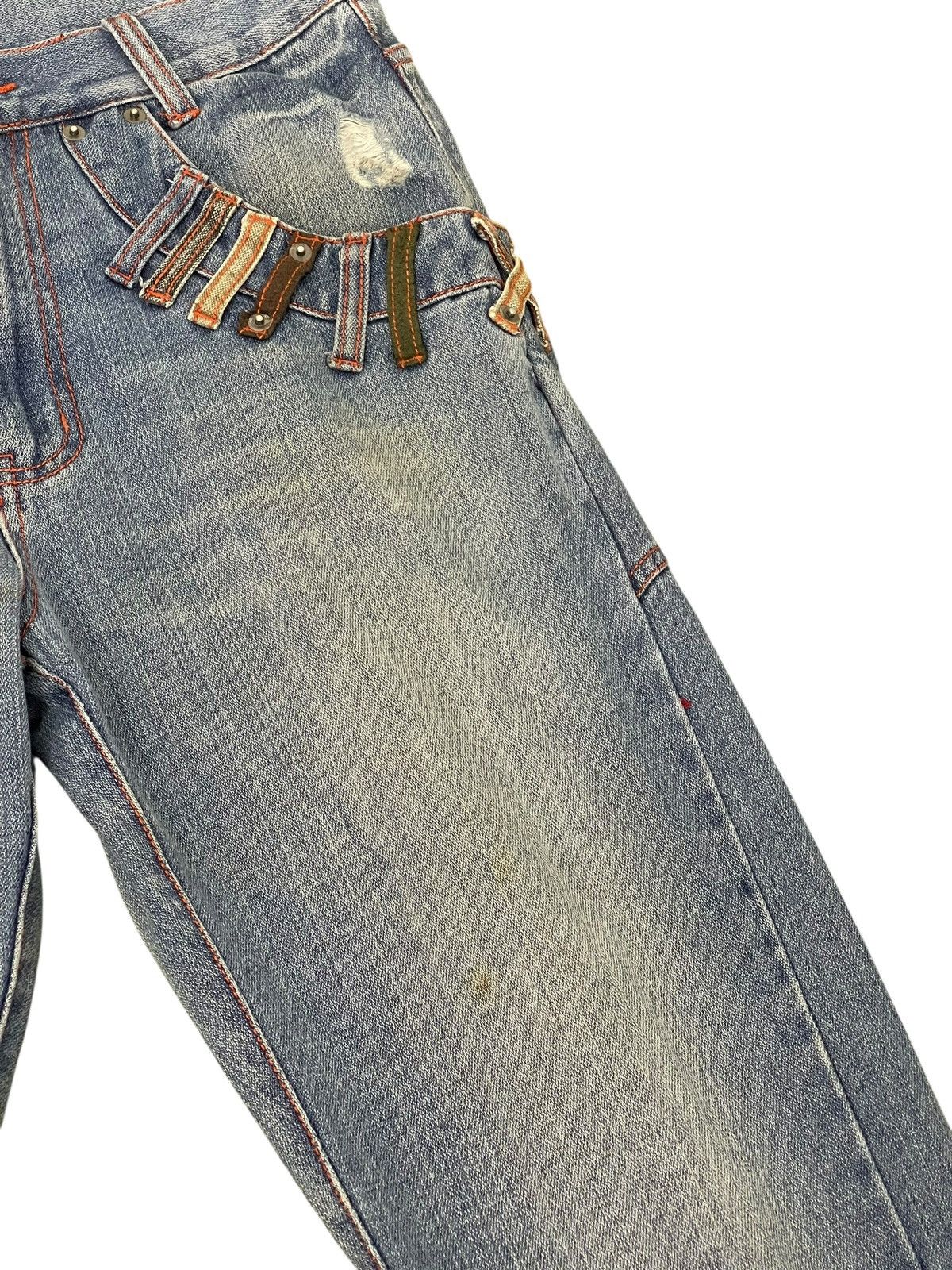 Japanese Brand Double Waist Jeans Browny Japan Distress Straight 1🟦9 Size US 31 - 12 Thumbnail
