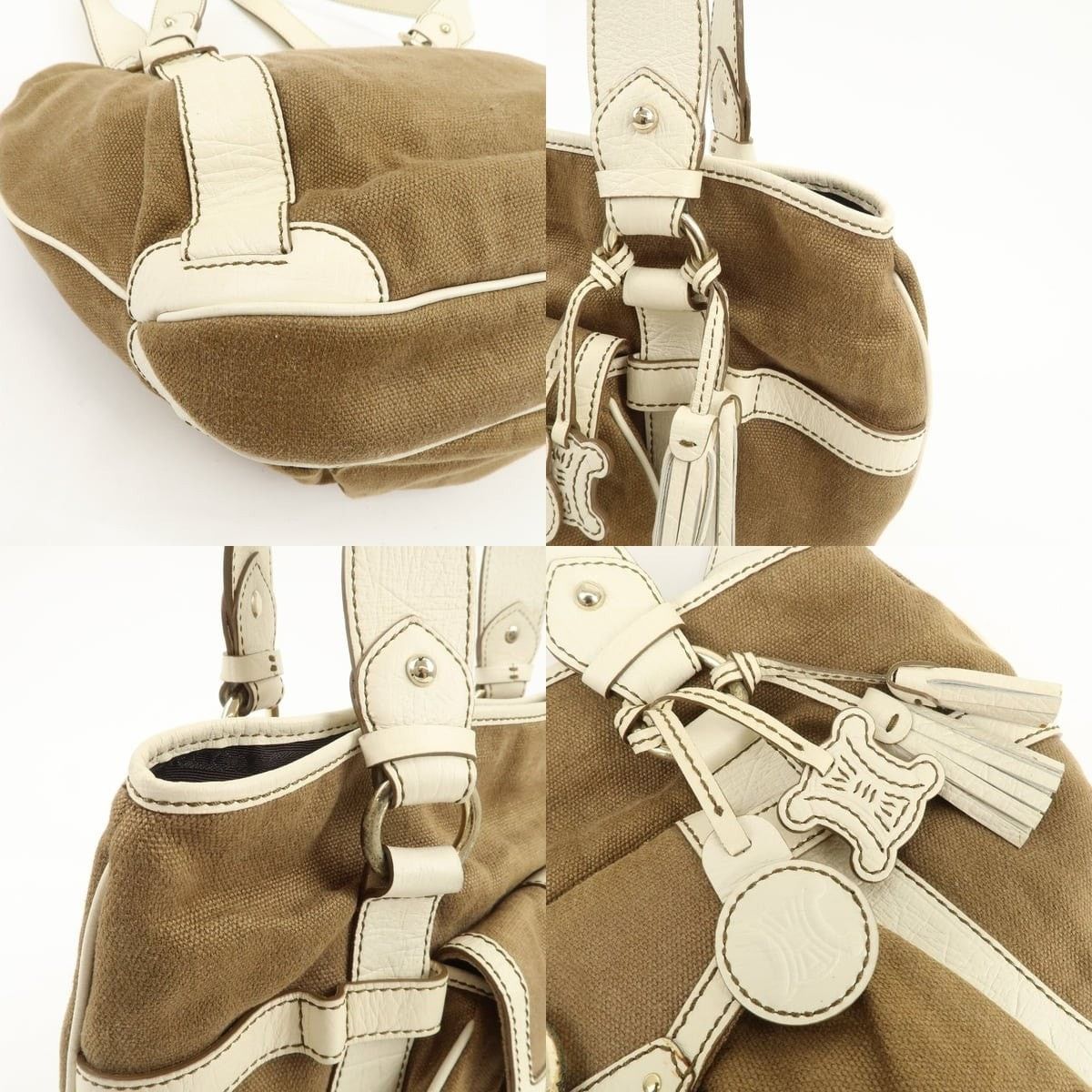 Celine Celine Macadam Canvas & Leather Shoulder Bag Brown Size ONE SIZE - 5 Thumbnail