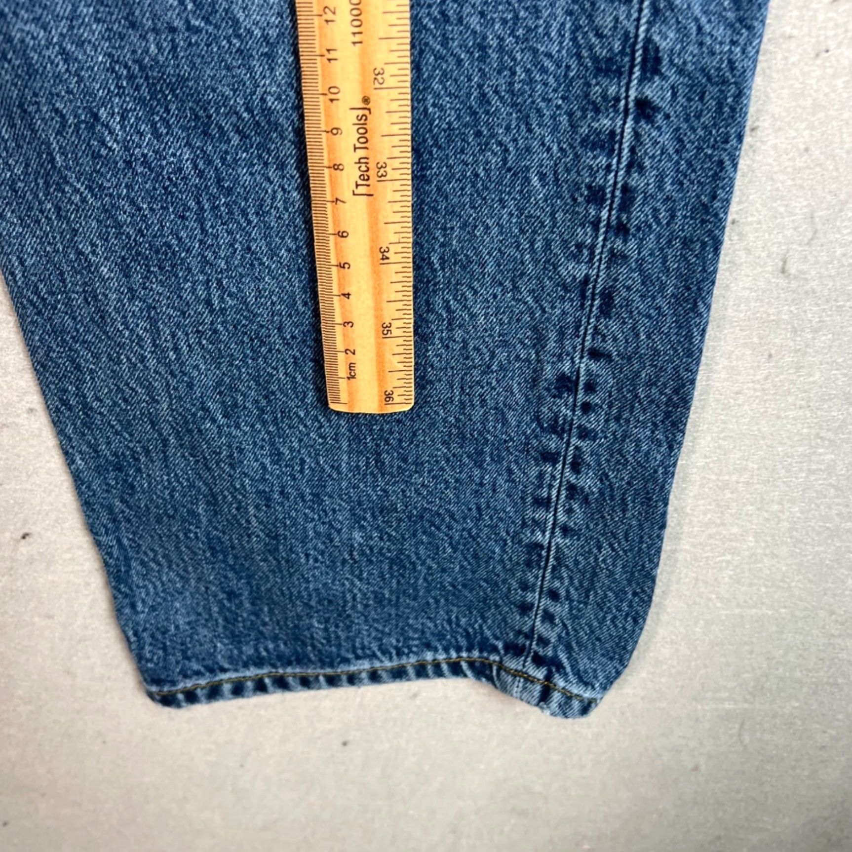 Boyish Boyish Womens Size 25 High-Waisted Straight Leg Jeans Blue Organic Cotton Blend Denim 5-Pocket Womens Measurements 32 In Inseam Vintage No Jacket? Size 42" / US 20 - 7 Thumbnail