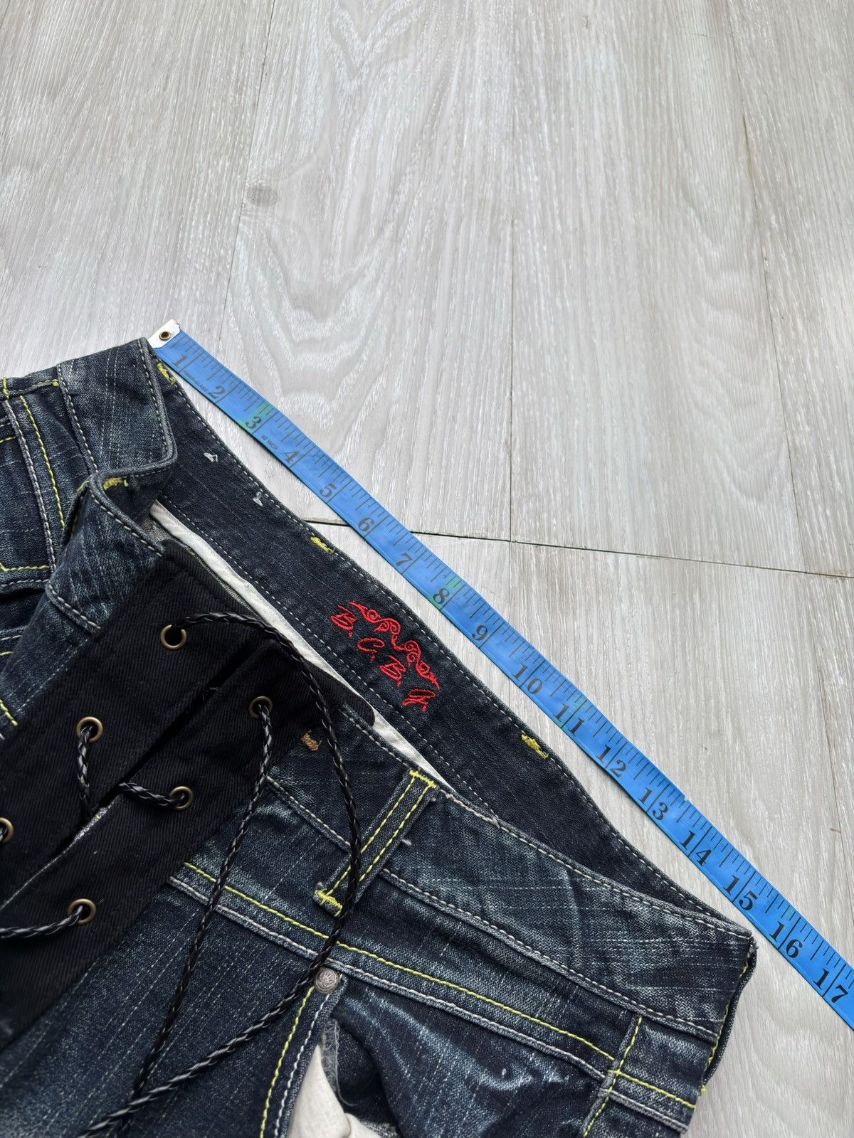 Japanese Brand BCBS lace up flare jeans Size US 31 - 6 Thumbnail