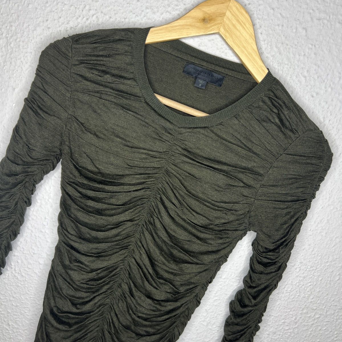 Burberry × Burberry Prorsum × Designer Burberry Prorsum Blouse Longsleeve Draping Wool Silk Size S / US 4 / IT 40 - 4 Thumbnail