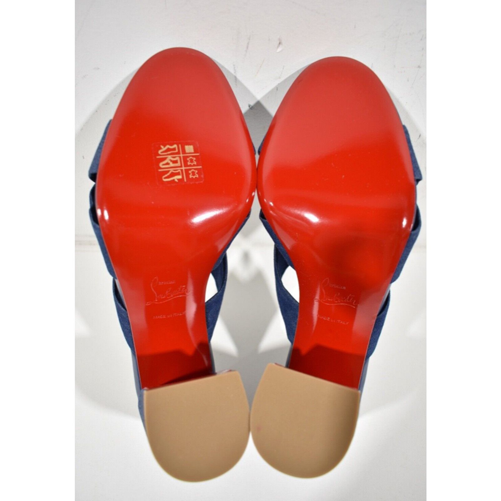 Christian Louboutin Disco Club 85 Blue Denim Backless Mule Sandal Heel 39 Size US 9 / IT 39 - 9 Thumbnail