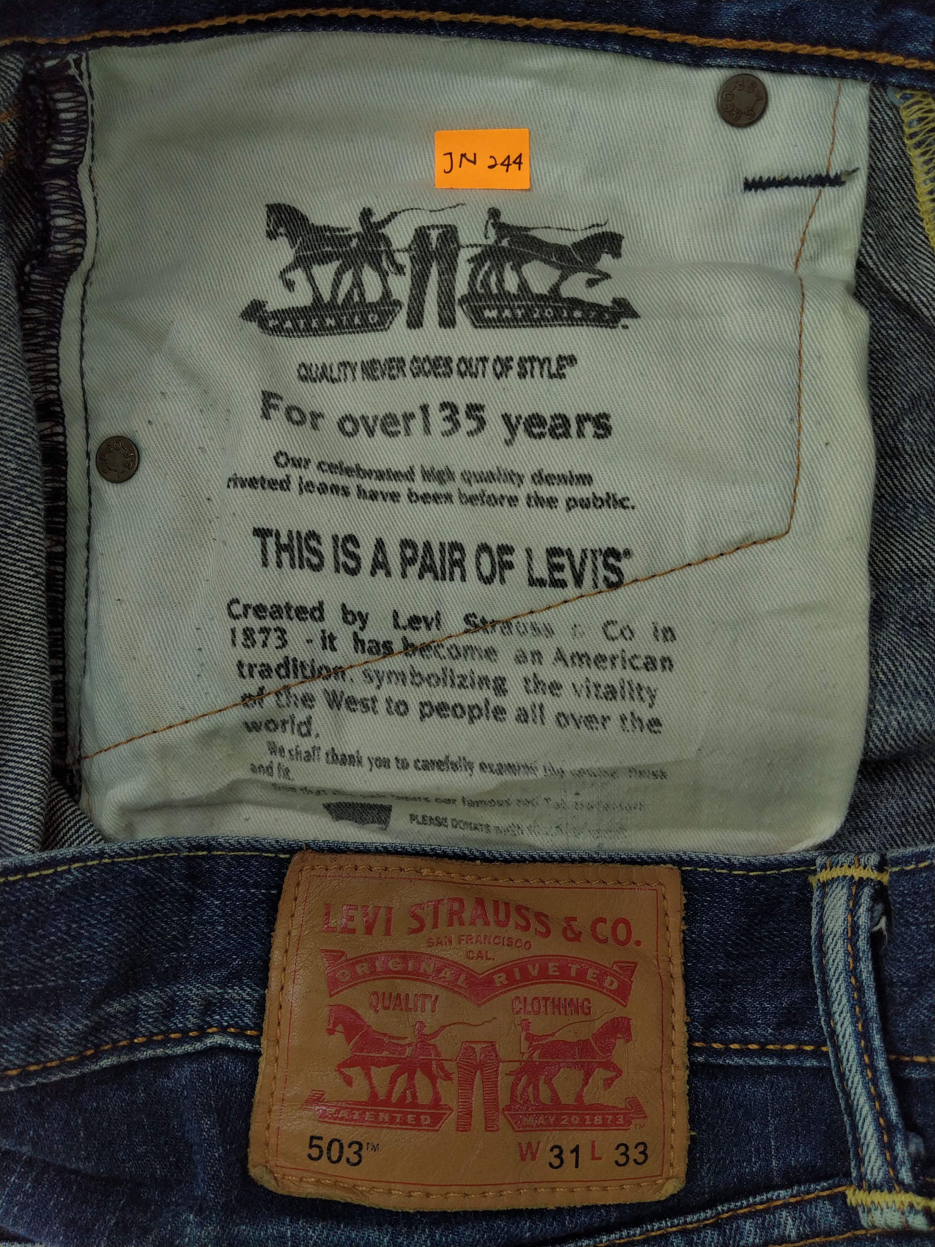 Levi's Dark Blue Levi's 503 Distressed Denim 33x30.5 -JN244 Size US 33 - 9 Thumbnail