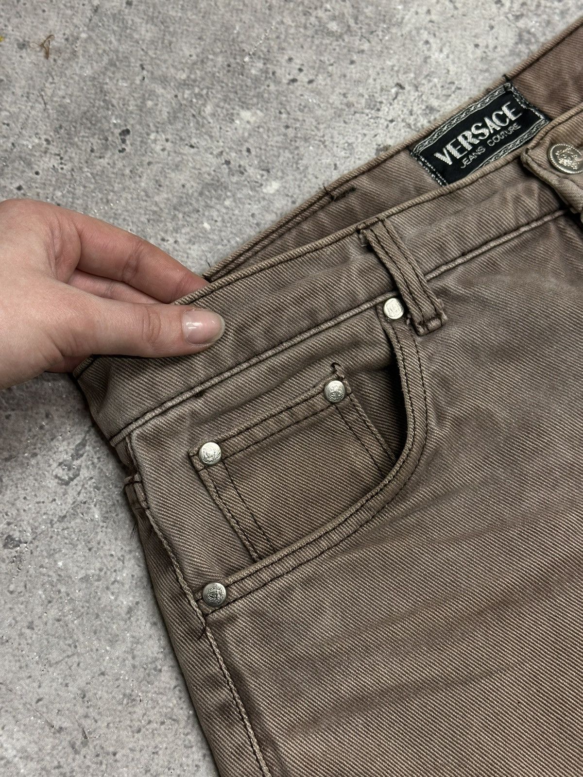 Versace Medusa Versace Original Fit Brown Jeans Style Vintage Pants Size US 31 - 8 Thumbnail