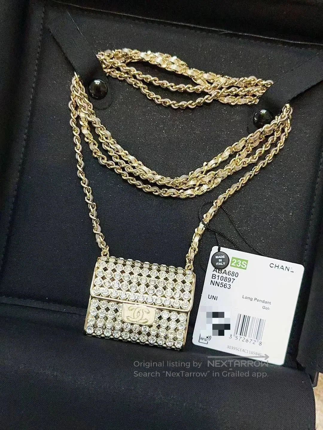 Chanel Chanel 23S Gold Diamond Bag Pendant Necklace. Size ONE SIZE - 3 Thumbnail