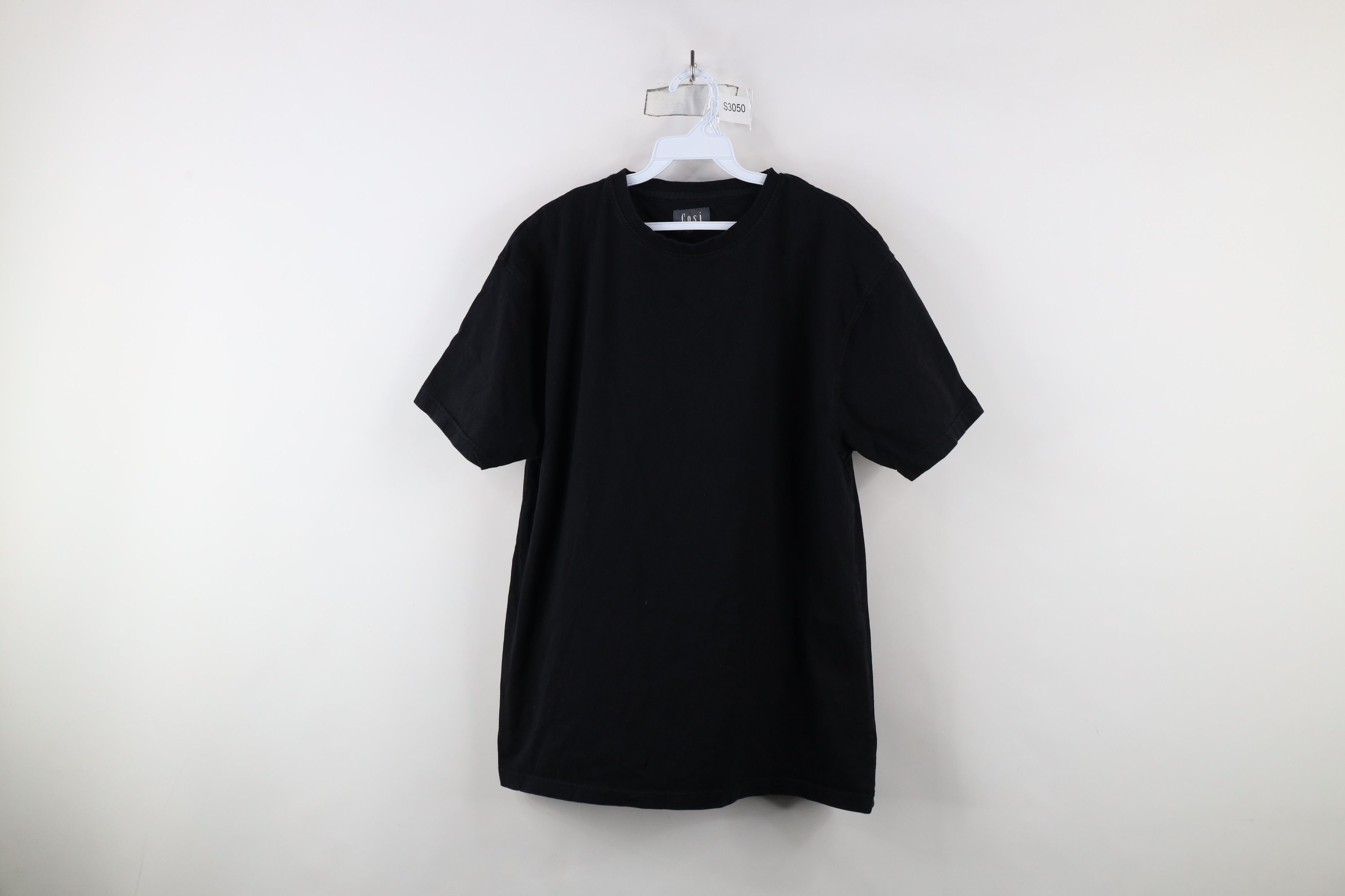 Vintage Vintage 90s Streetwear Blank Heavy Cotton T-Shirt Black Size US L / EU 52-54 / 3 - 1 Thumbnail