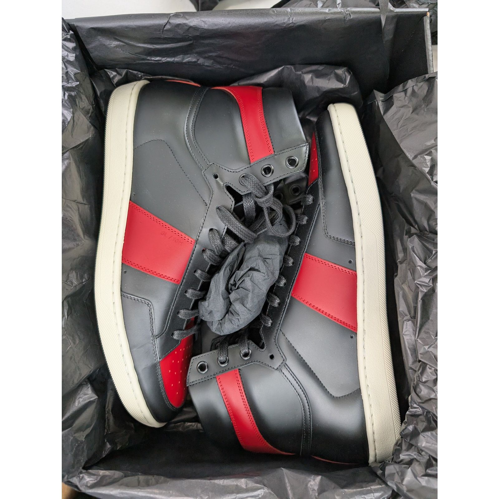 Saint Laurent Paris o1rshd1 Alpha Sigma SL10H Hi Top Sneakers in Red/Black Size US 10 / EU 43 - 20 Thumbnail